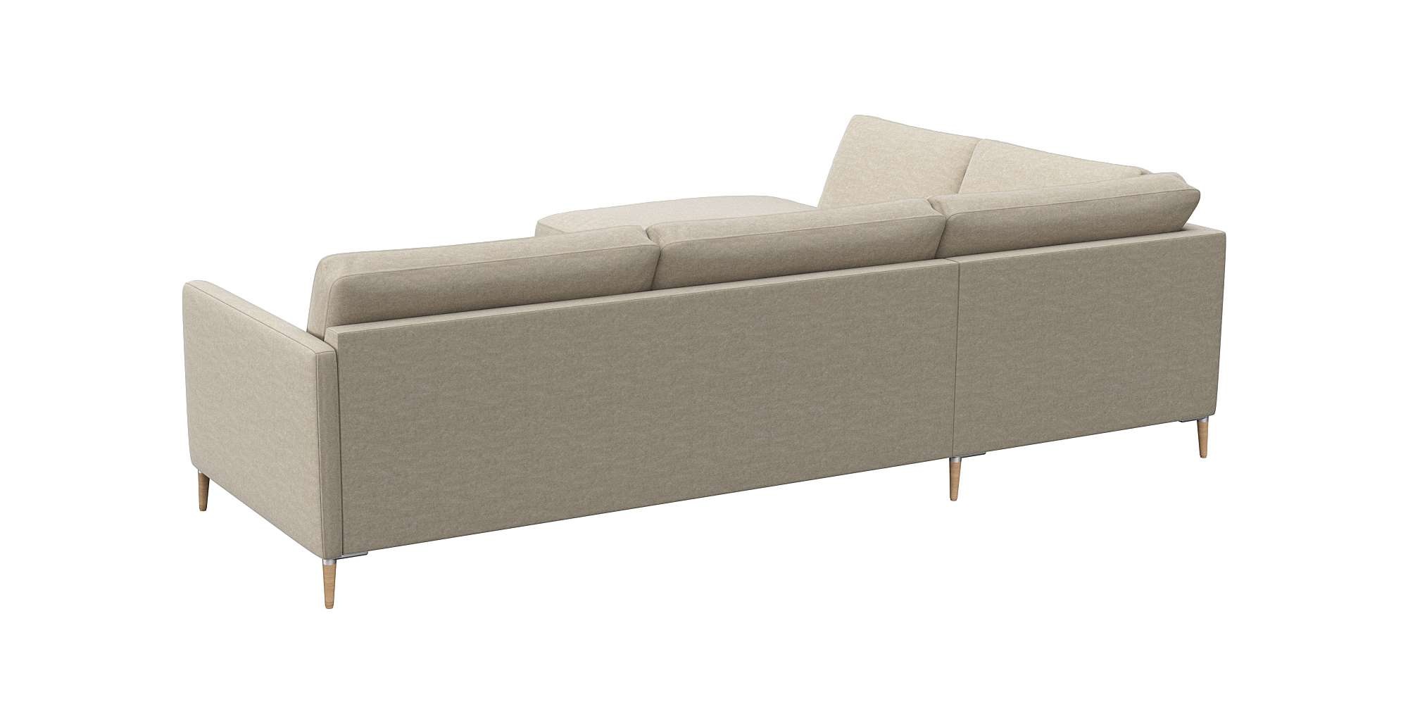 FLEXLUX Ecksofa »Fiore, L-Form«, schmale Armlehnen, Kaltschaum, Füße Alu+ Eiche