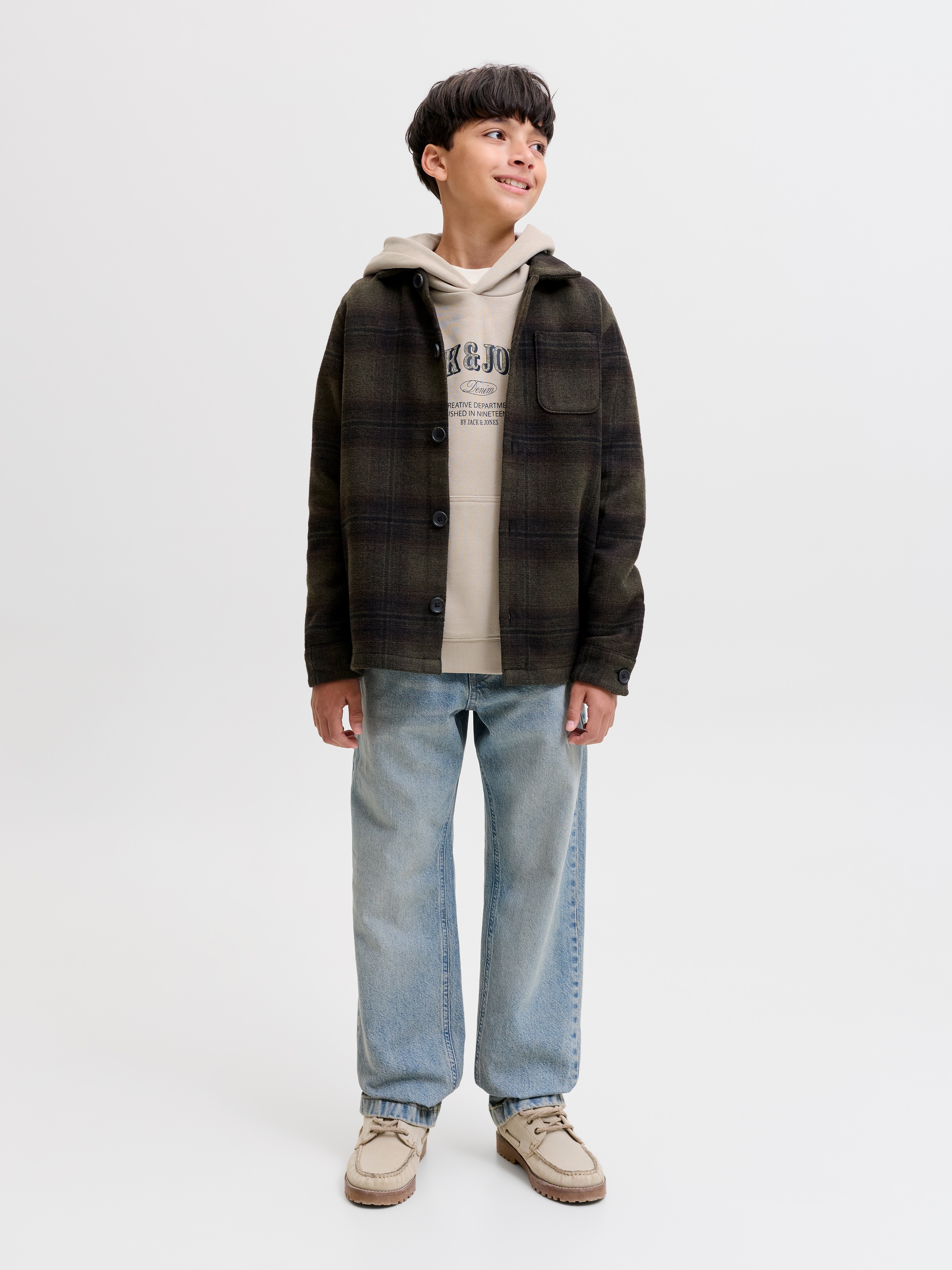 Jack & Jones Junior Kapuzensweatshirt »JJEDENVER LOGO SWEAT HOOD JNR«, Baumwollmischung, locker geschnitten
