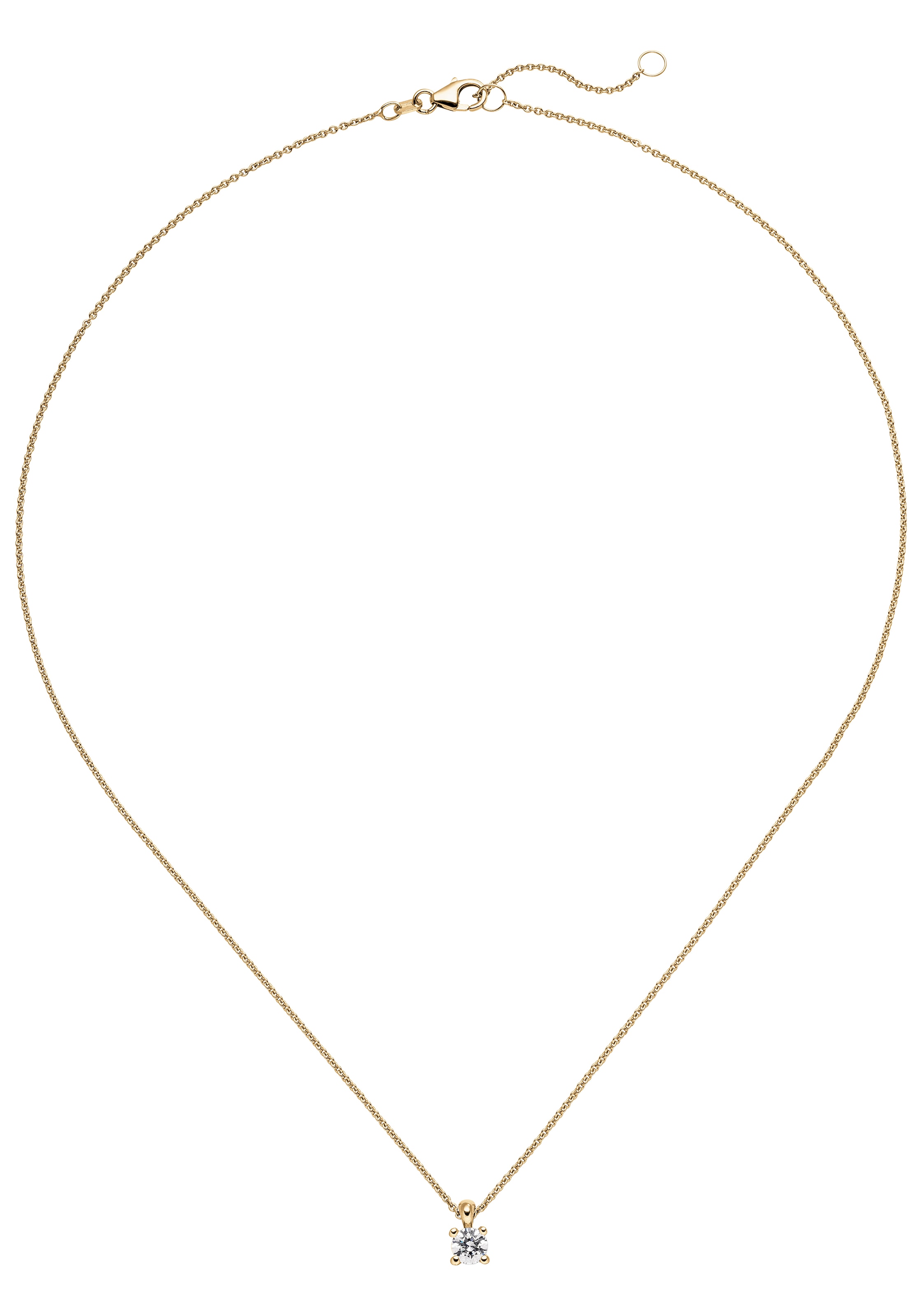 JOBO Kette mit Anhänger »Solitär Diamant Brillant 0,50 ct.« 14 Karat 585 Gold 45 cm