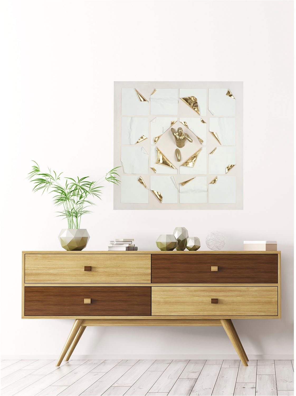 GILDE Bild mit Rahmen "Bild quadratisch Run mehrfarbig H. 100 cm", (1 St.) günstig online kaufen