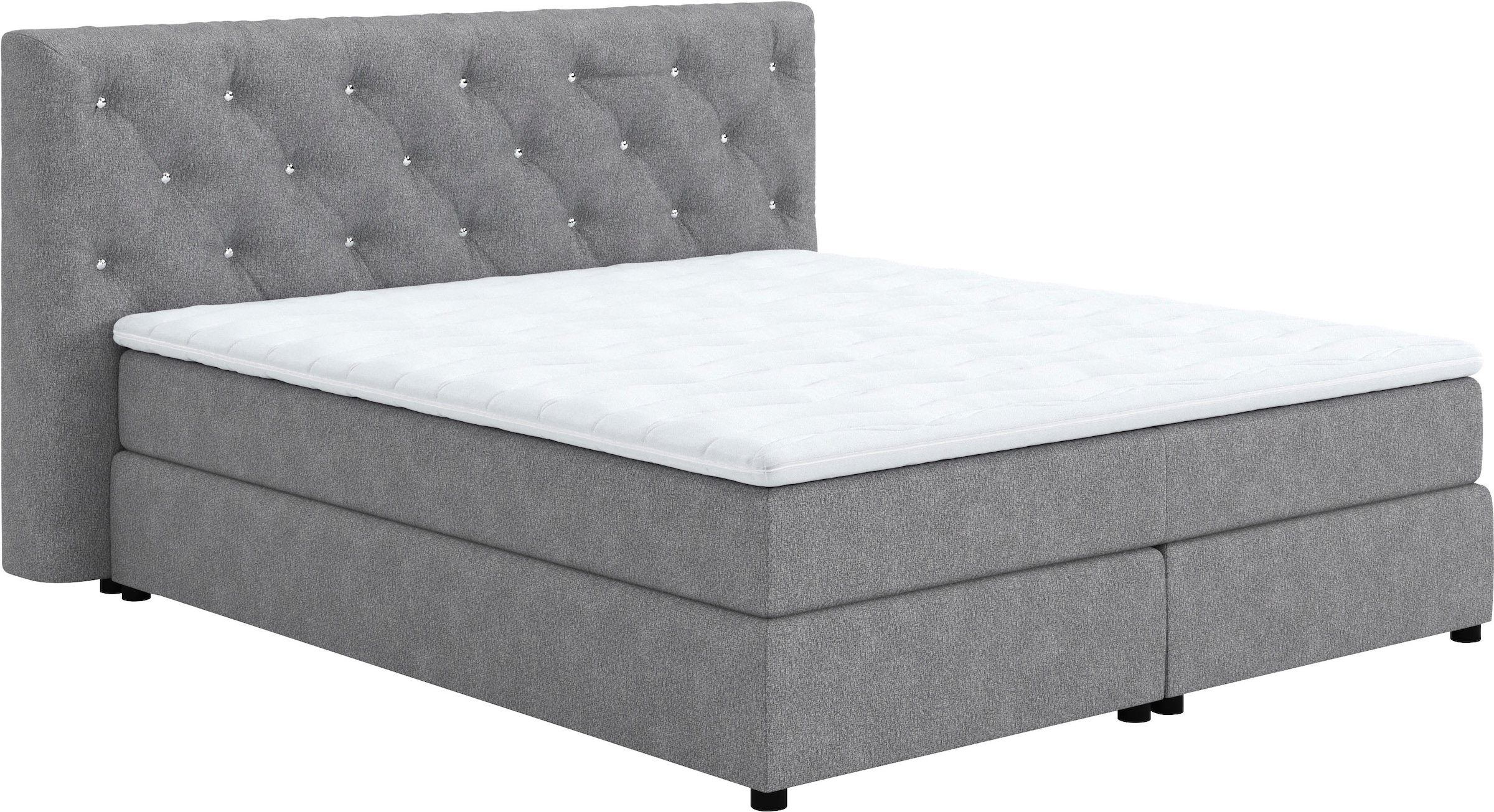 COTTA Boxspringbett »Castle«, mit Strasssteinen im Kopfteil, inkl. Topper