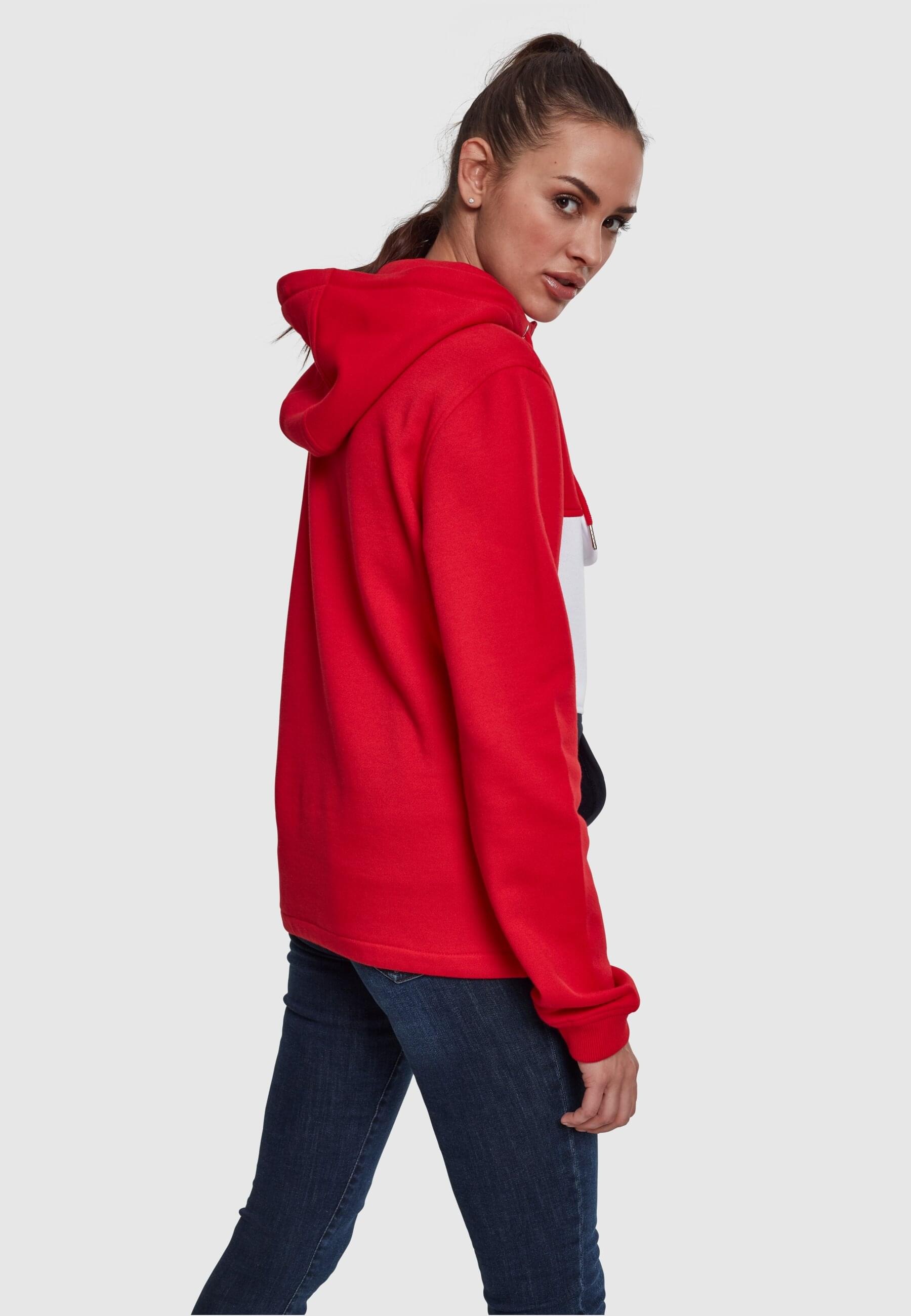 URBAN CLASSICS Rundhalspullover »Urban Classics Damen Ladies Color Block Sweat Pull Over Hoody«, (1 tlg.)