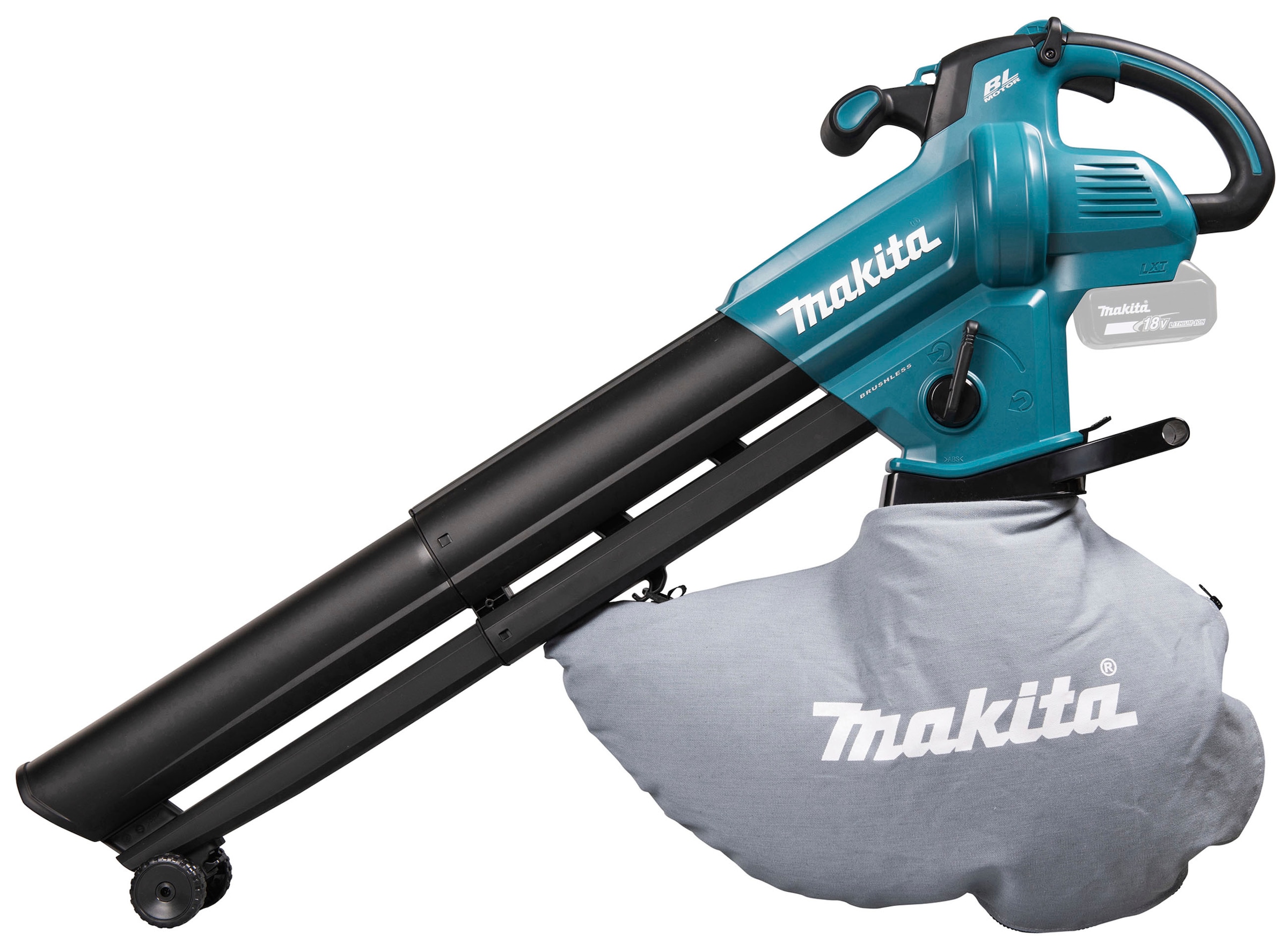 Makita Akku-Laubbläser »2 in 1 Akku-Laubsauger inkl. Häckselfunktion »DUB187Z««, ohne Akku und Ladegerät, 18V, 64 m/s, 366 m3 /h