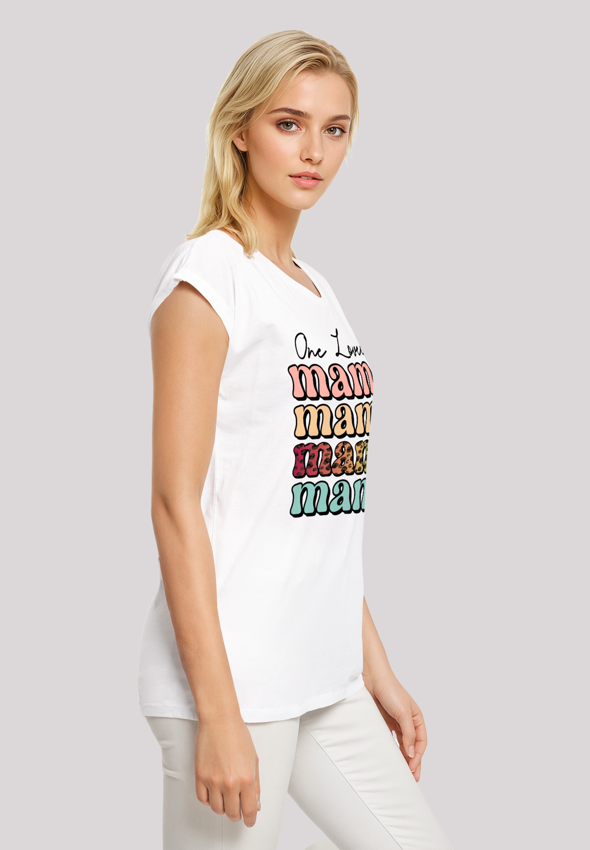 F4NT4STIC T-Shirt »Mothers Day Mama Typography Leopard Print Pastel«, Premium Qualität