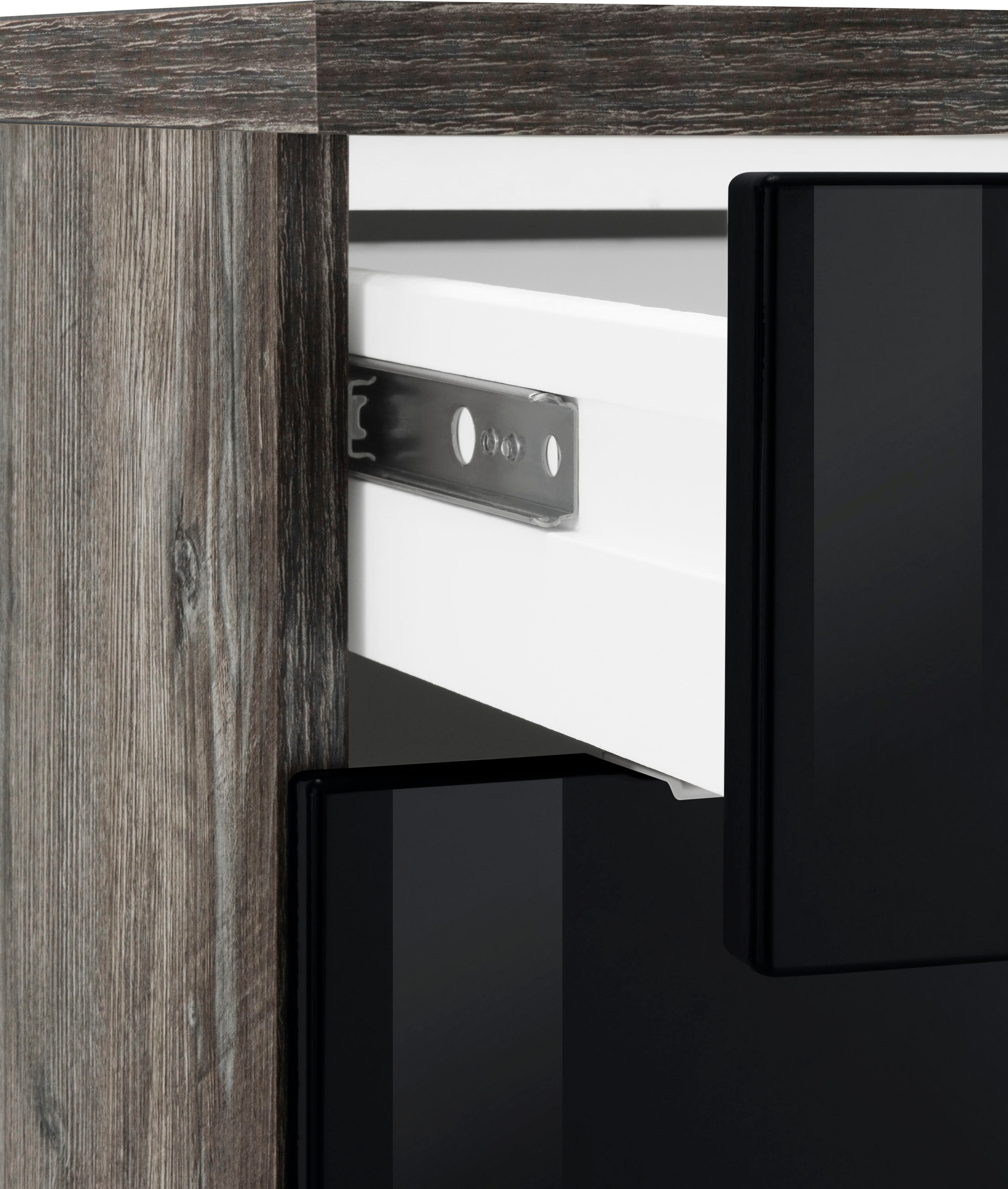 KOCHSTATION Küchenzeile »KS-Brindisi«, Breite 280 cm, wahlweise mit E-Geräten, mit MDF-Fronten und Regal