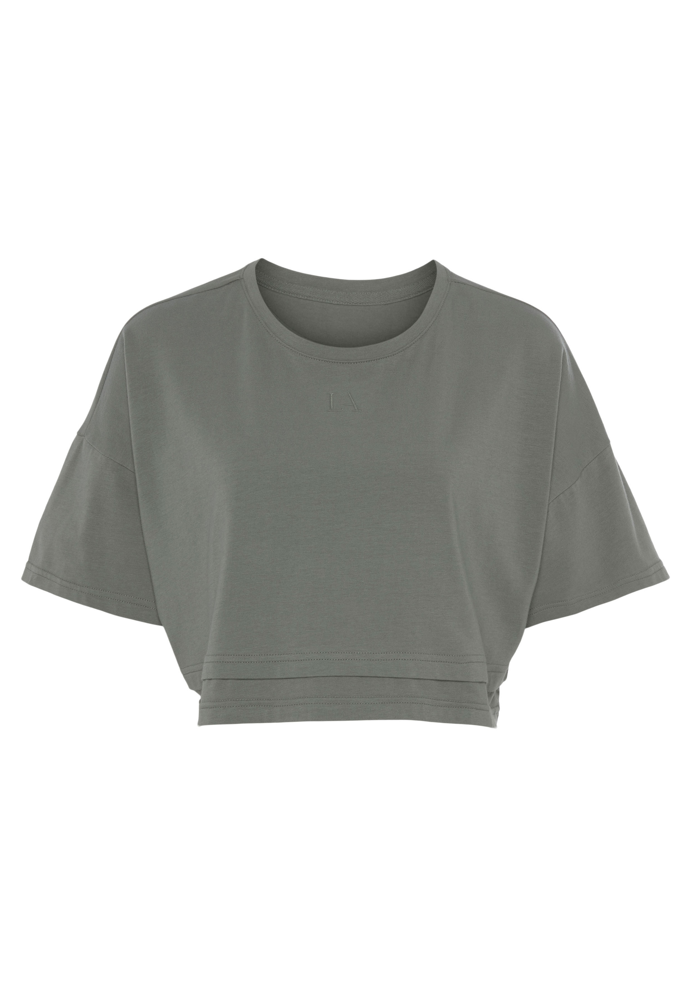 LASCANA Kurzarmshirt, mit kastigem | bestellen und Schnitt Lagen-Look BAUR