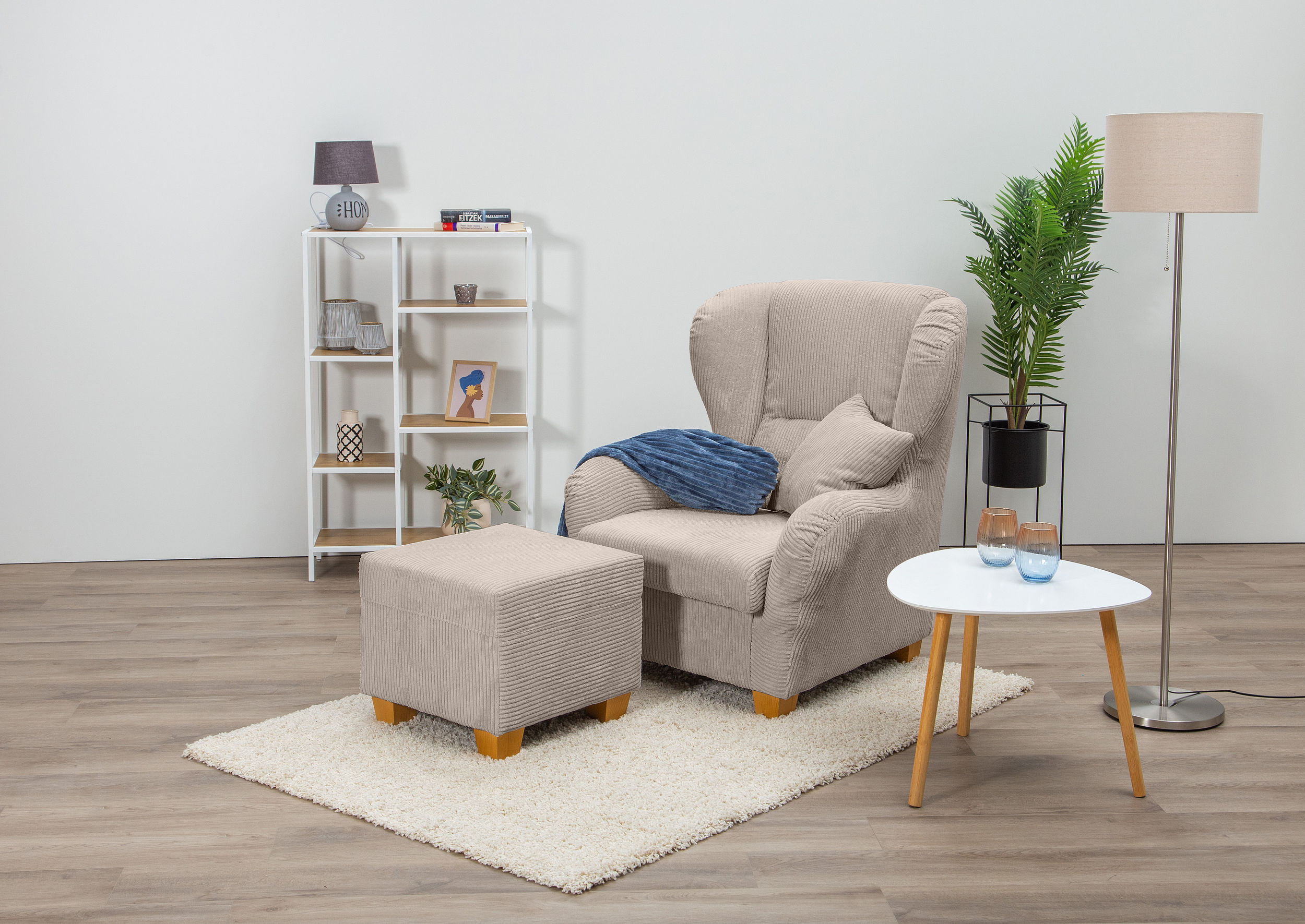 Home affaire Ohrensessel "Oliver, B: 92 cm, Sitzhöhe: 41 cm" 1 Zierkissen