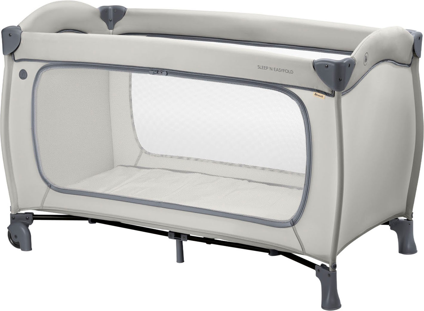 HAUCK Baby Baby-Reisebett "Sleep N Easyfold"dunkelgrau, Kunststoff, Metall, Polyester, Babybetten, Vorderausstieg; inkl. Transporttasche
