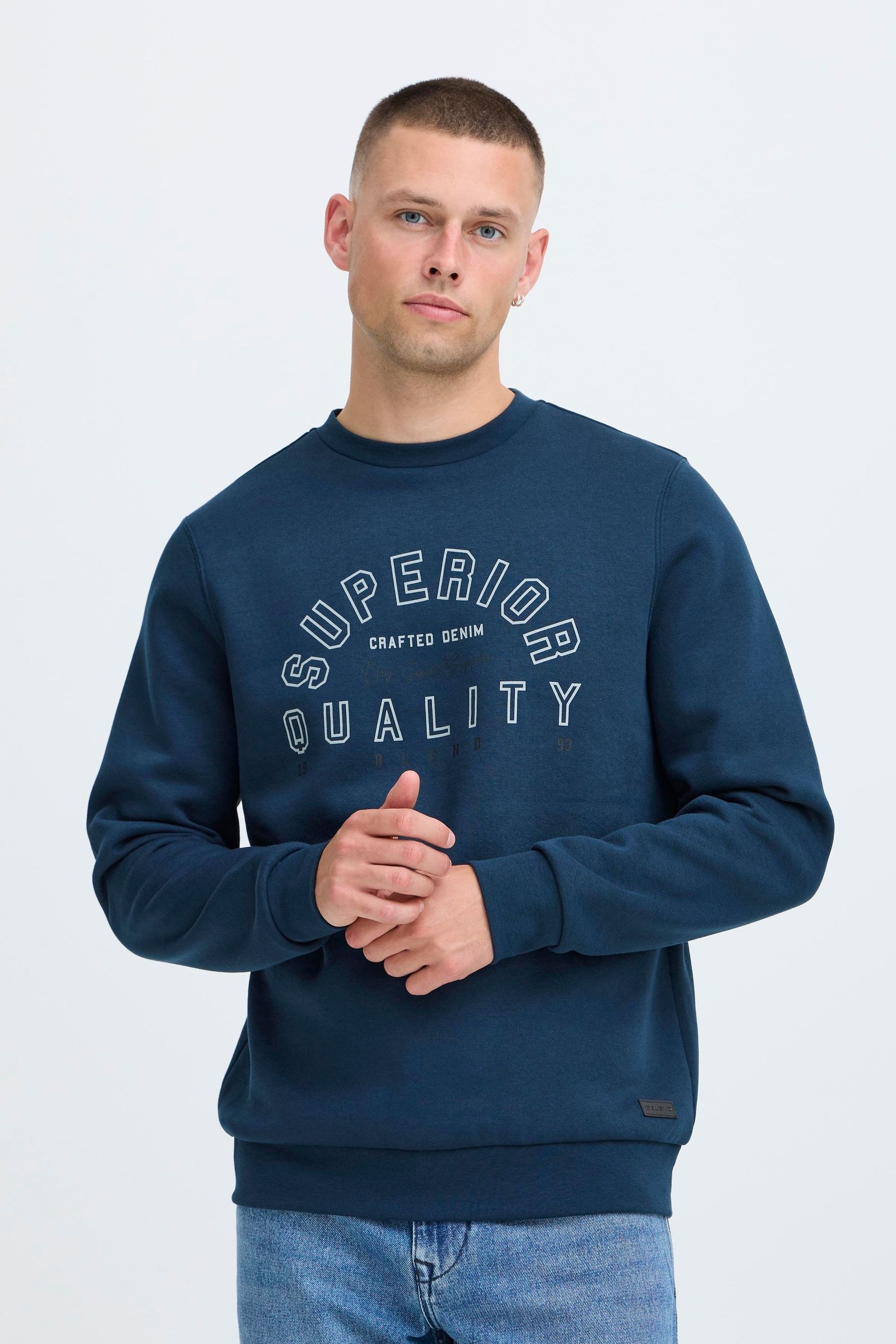 Blend Rundhalspullover "BHSunox" Lässiger Sweatpullover mit Print günstig online kaufen