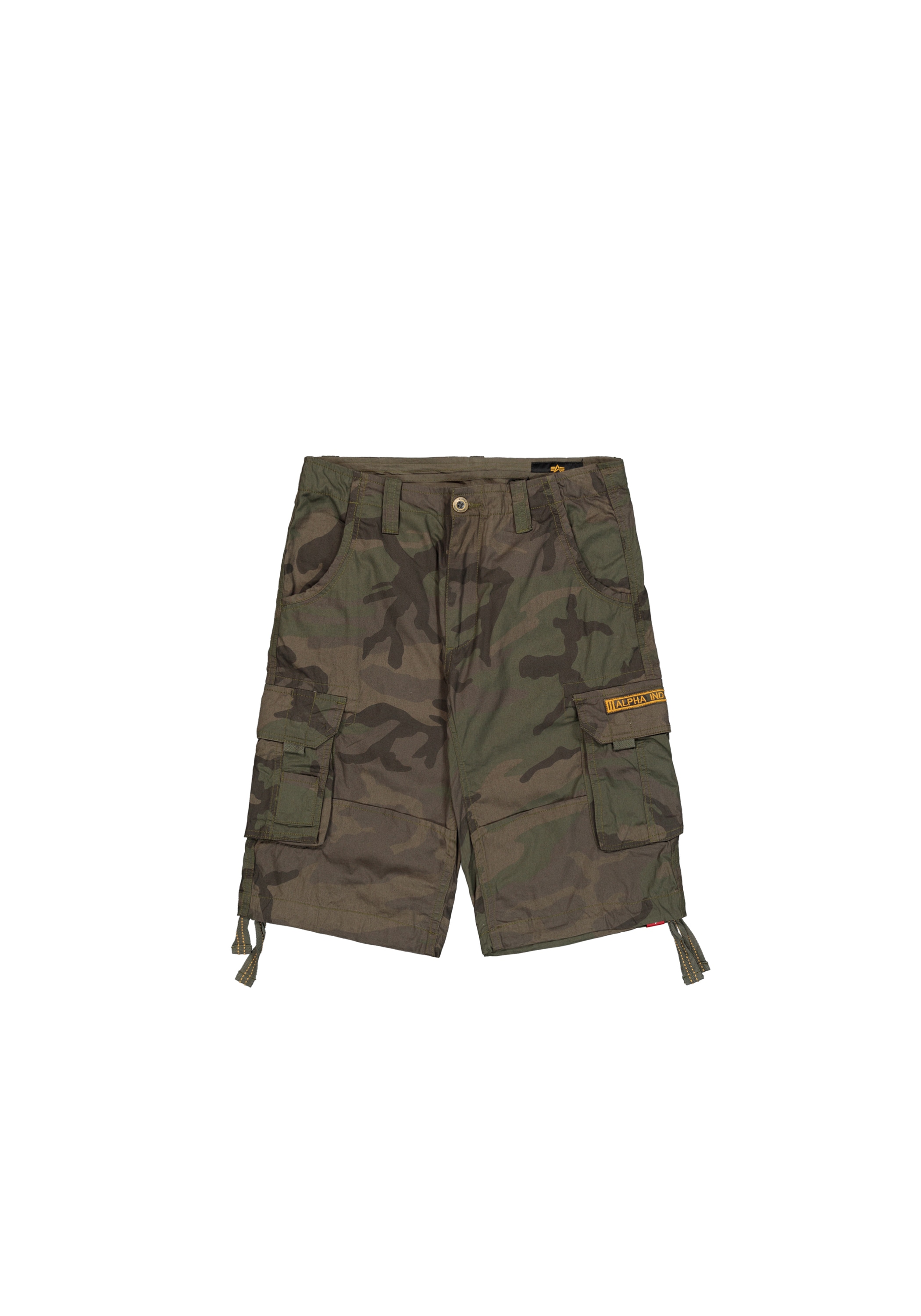 Herren Shorts "Jet Short Camo", grün, Gr. 33, ALPHA INDUSTRIES, Obermaterial: 100% Baumwolle; Futter: 100% Baumwolle, Hosen