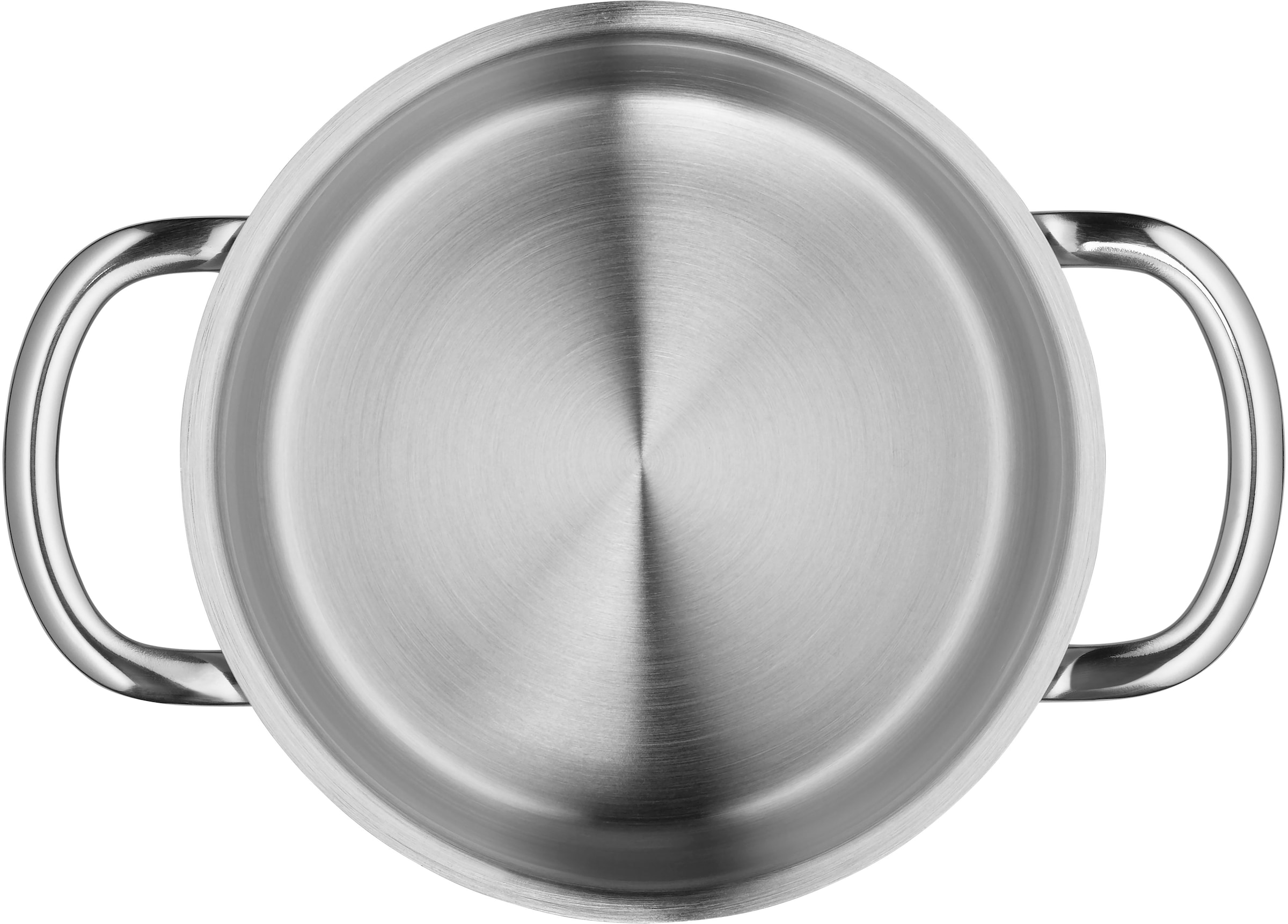 WMF Topf-Set »Mini«, Cromargan® Edelstahl Rostfrei 18/10, (Set, 9 tlg.), hochwertige Edelstahldeckel, platzsparende Aufbewahrung, Schüttrand