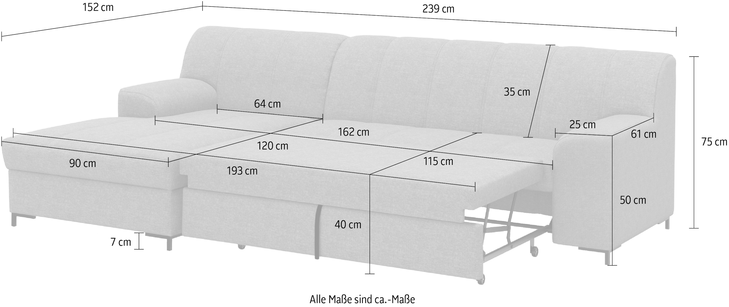 INOSIGN Ecksofa »Balme L-Form«, Inkl. Zierkissen, wahlweise mit Bettfunktion