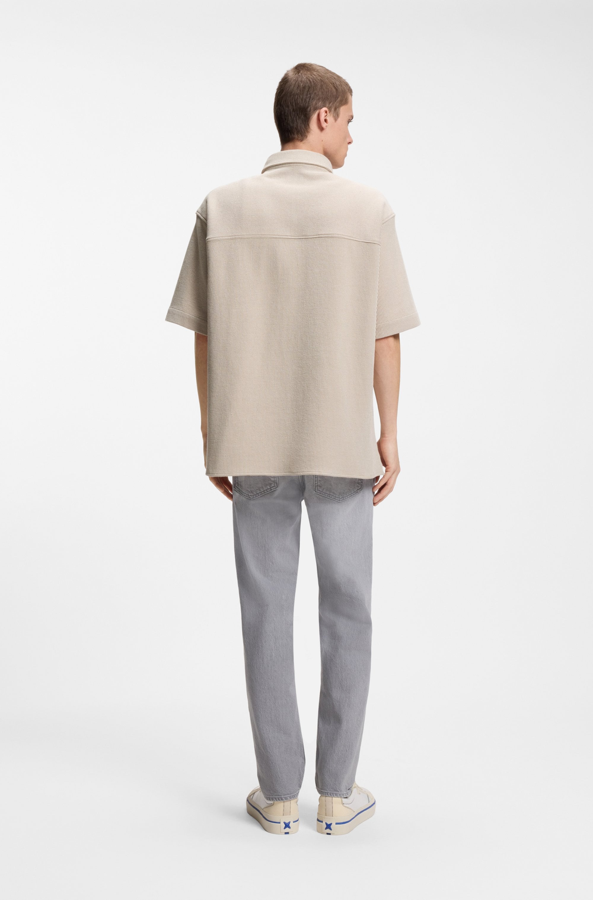 HUGO Blue Kurzarmhemd "Ebaffino" mit Waffelstruktur, Relaxed Fit günstig online kaufen