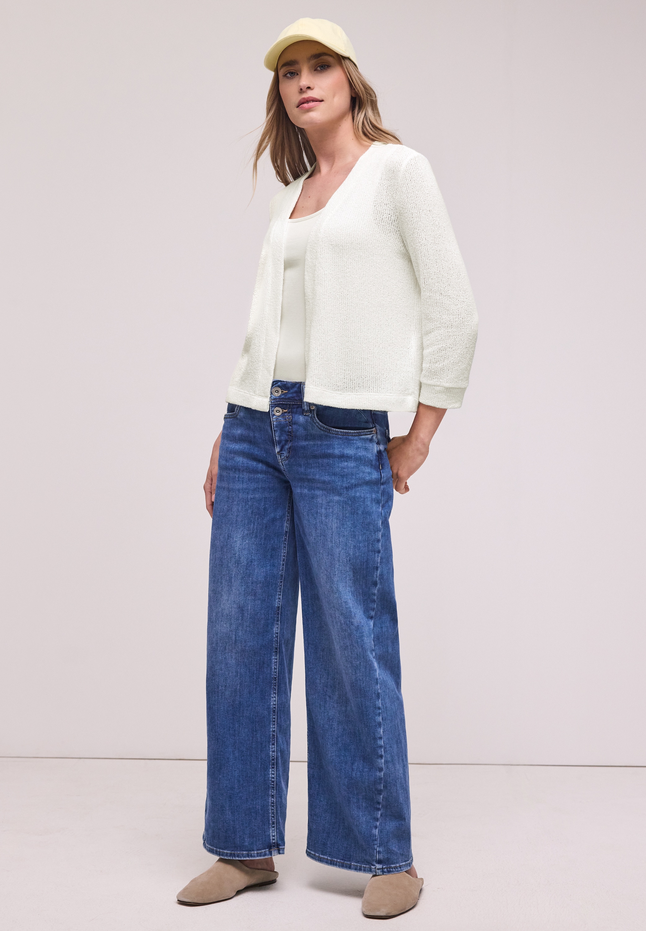 STREET ONE Cardigan aus elastischem Materialmix