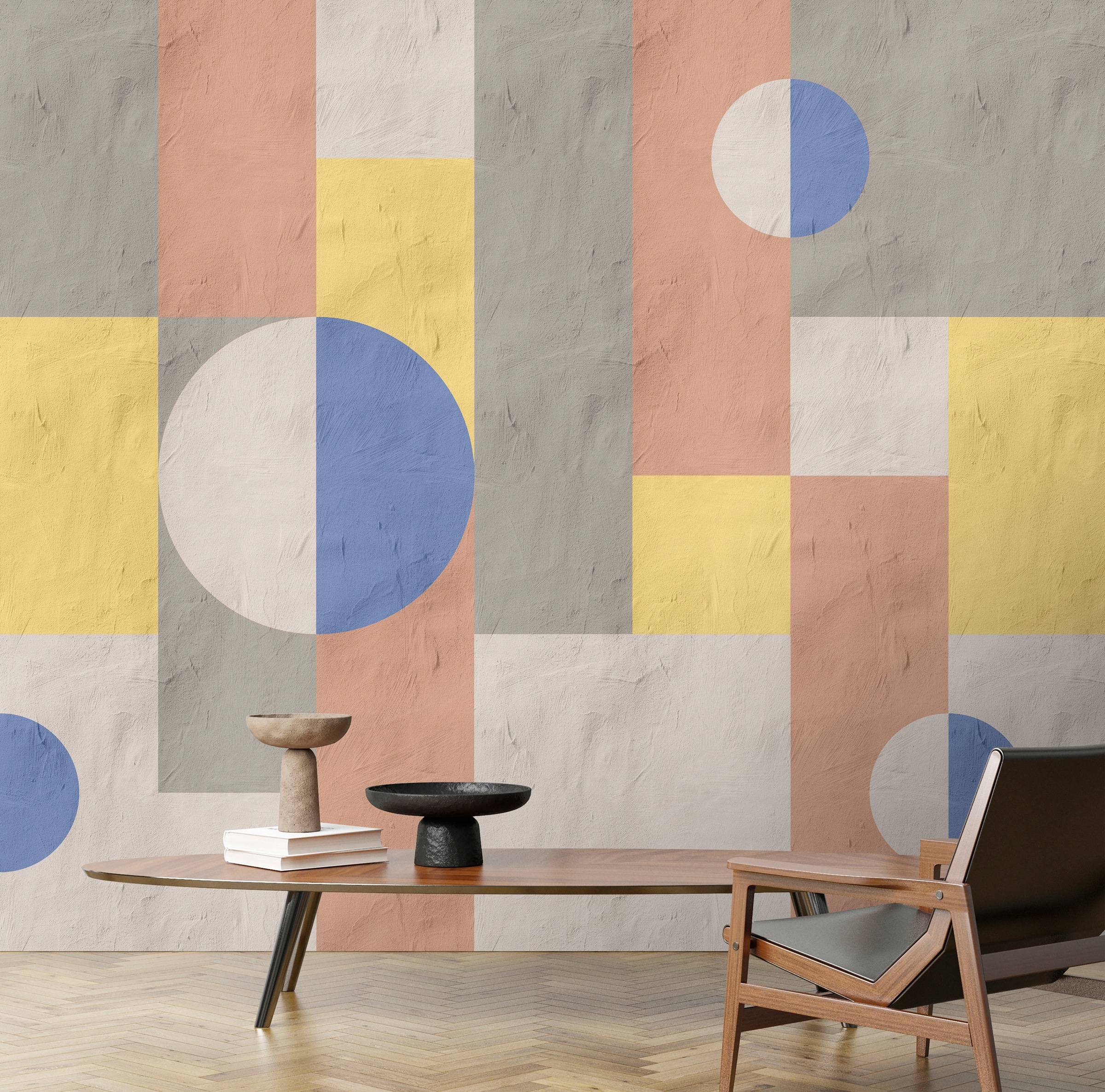 living walls Vliestapete "Geometrische Retro-Tapete Moderne Mustertapete" matt glatt