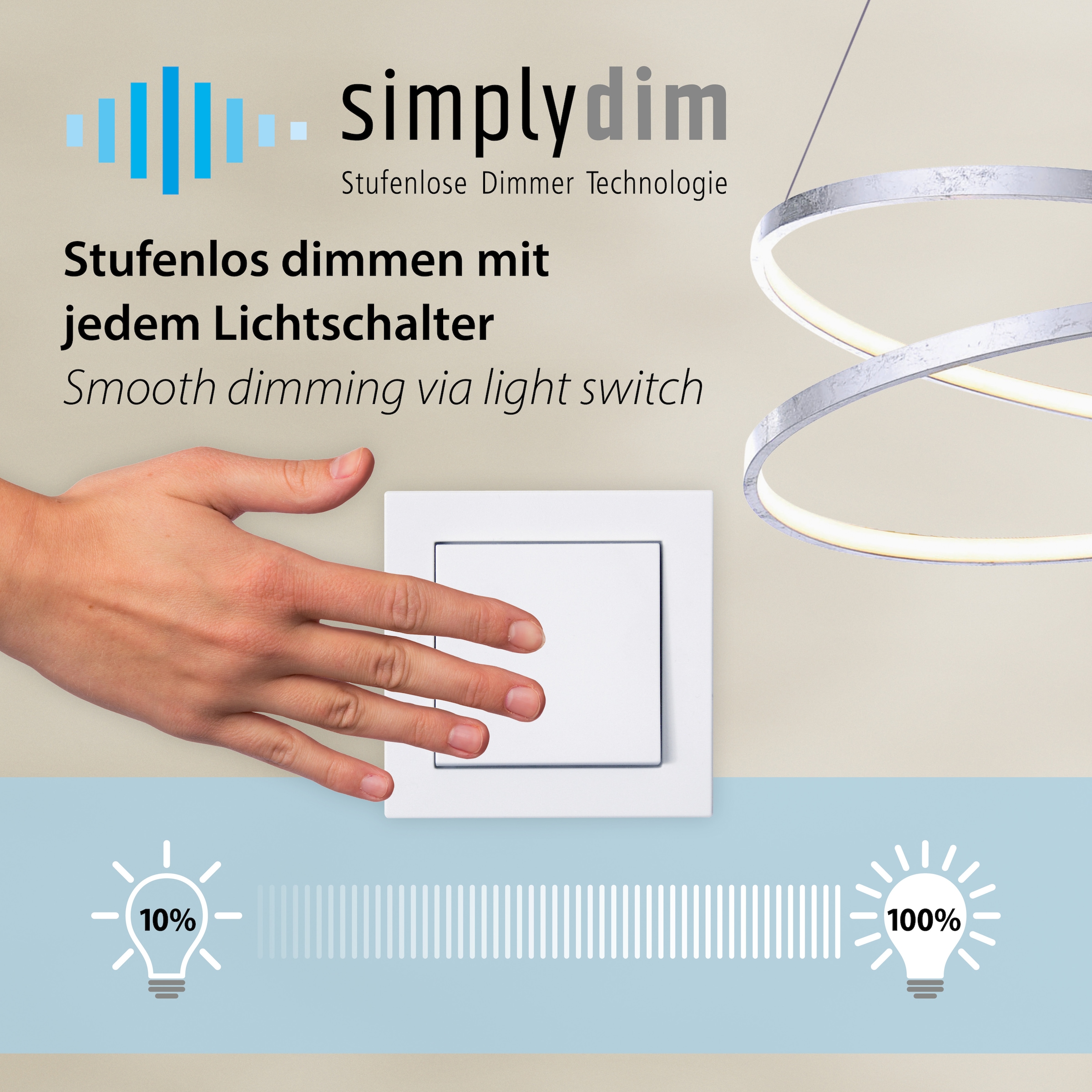 JUST LIGHT Pendelleuchte »CURLS«, 4 flammig, Leuchtmittel LED-Board | LED fest integriert, LED, dimmbar, Simply Dim, Memory, nach Trennung vom Netz