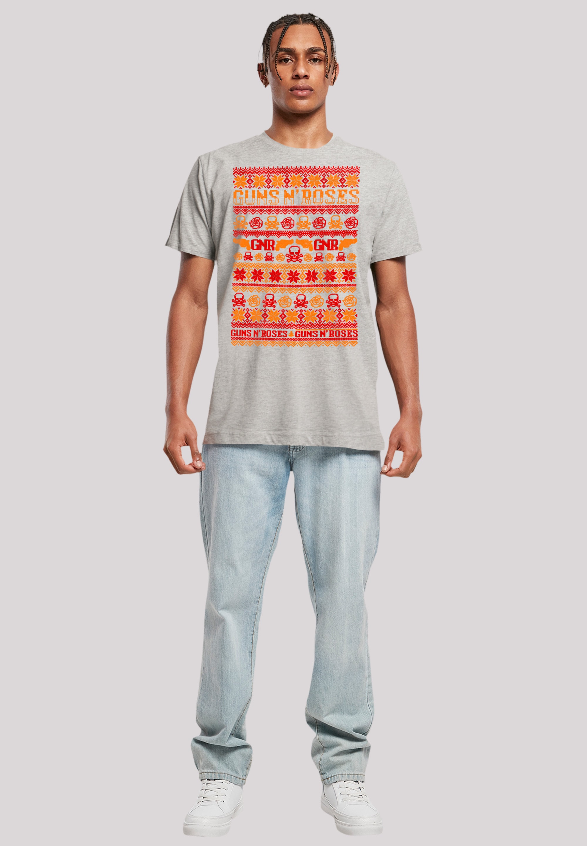 F4NT4STIC T-Shirt »Guns And Roses Christmas«, Premium Qualität