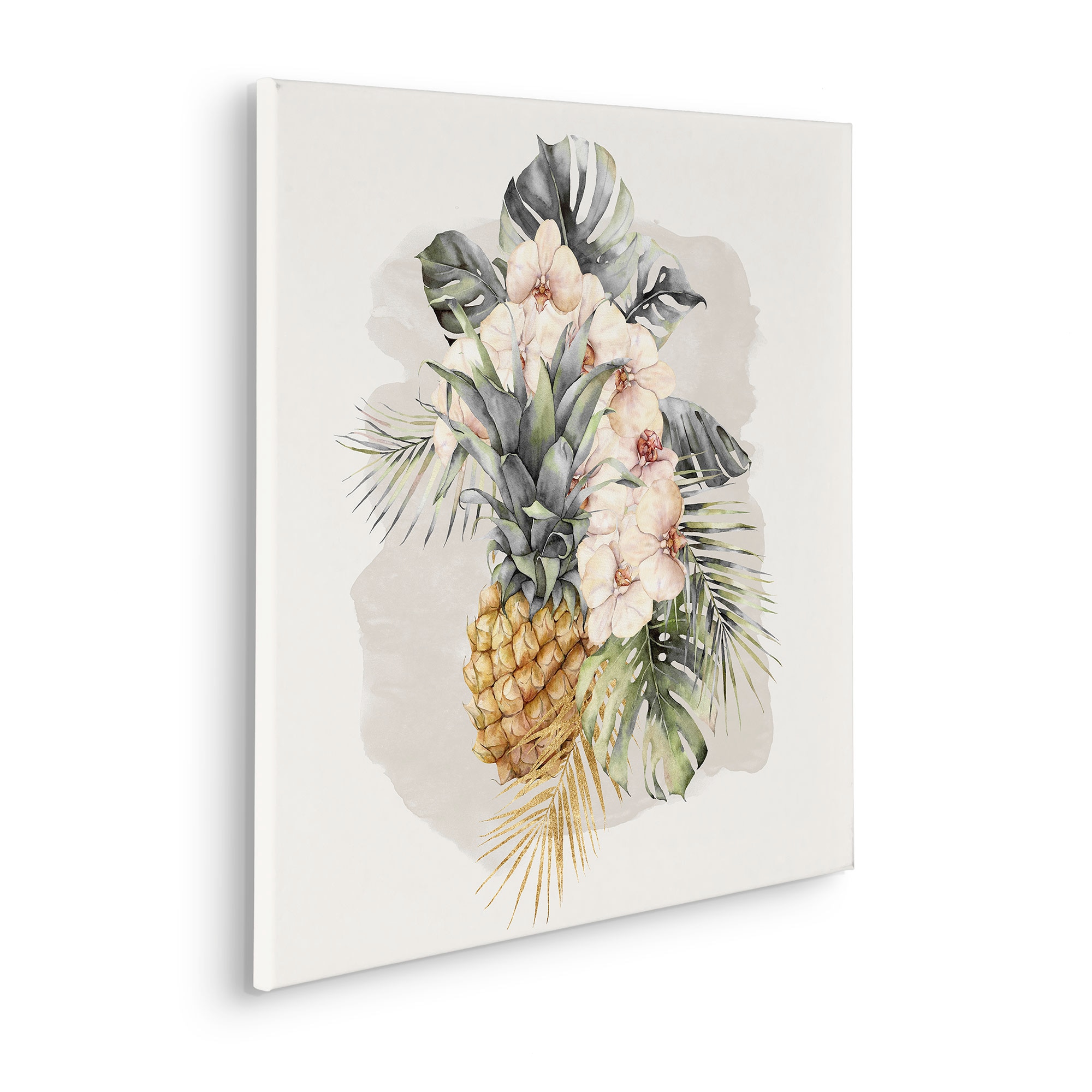 Komar Leinwandbild "Ananas Mûr - Größe 60 x 60 cm" Natur 1 tlg. Keilrahmenb günstig online kaufen