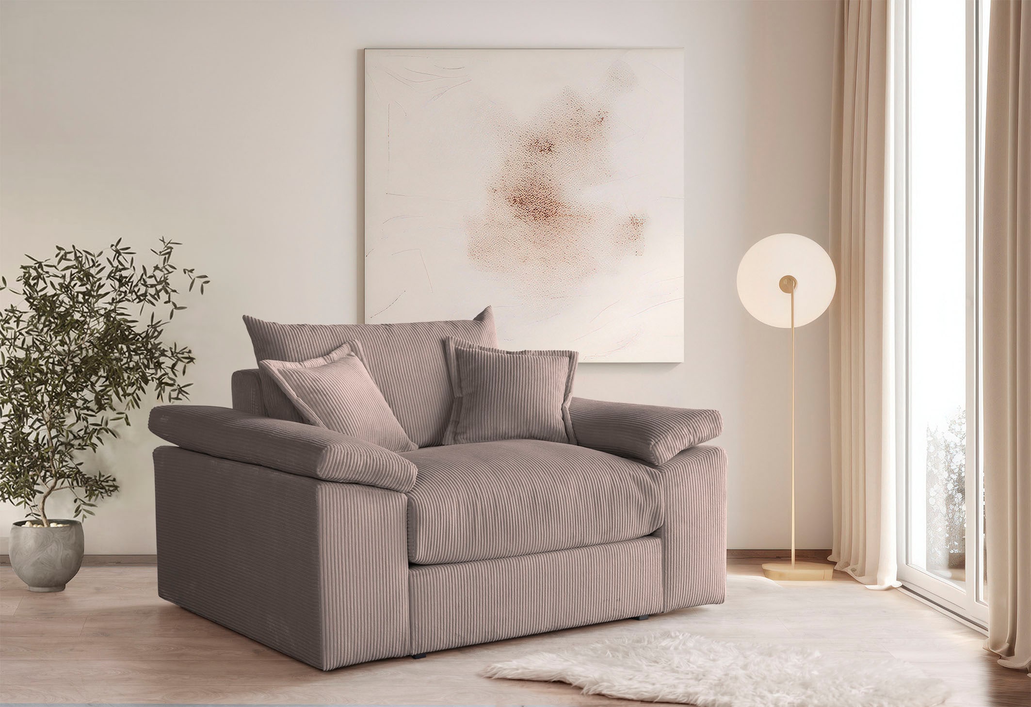 OTTO home XXL-Sessel "Soft&Cosy, B: 151 cm - OTTO. Verlässliche Qualität." Mega-Sessel, Cord oder Chenille-Struktur,mit 2 Zierkissen