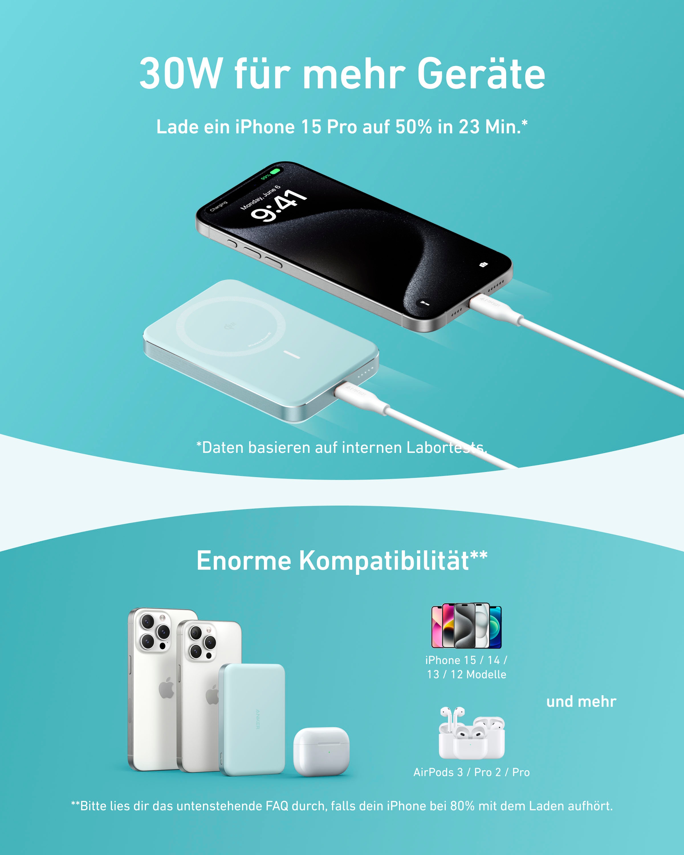 Anker Powerbank »MagGo Powerbank (10.000mAh, Slim)«, 10000 mAh