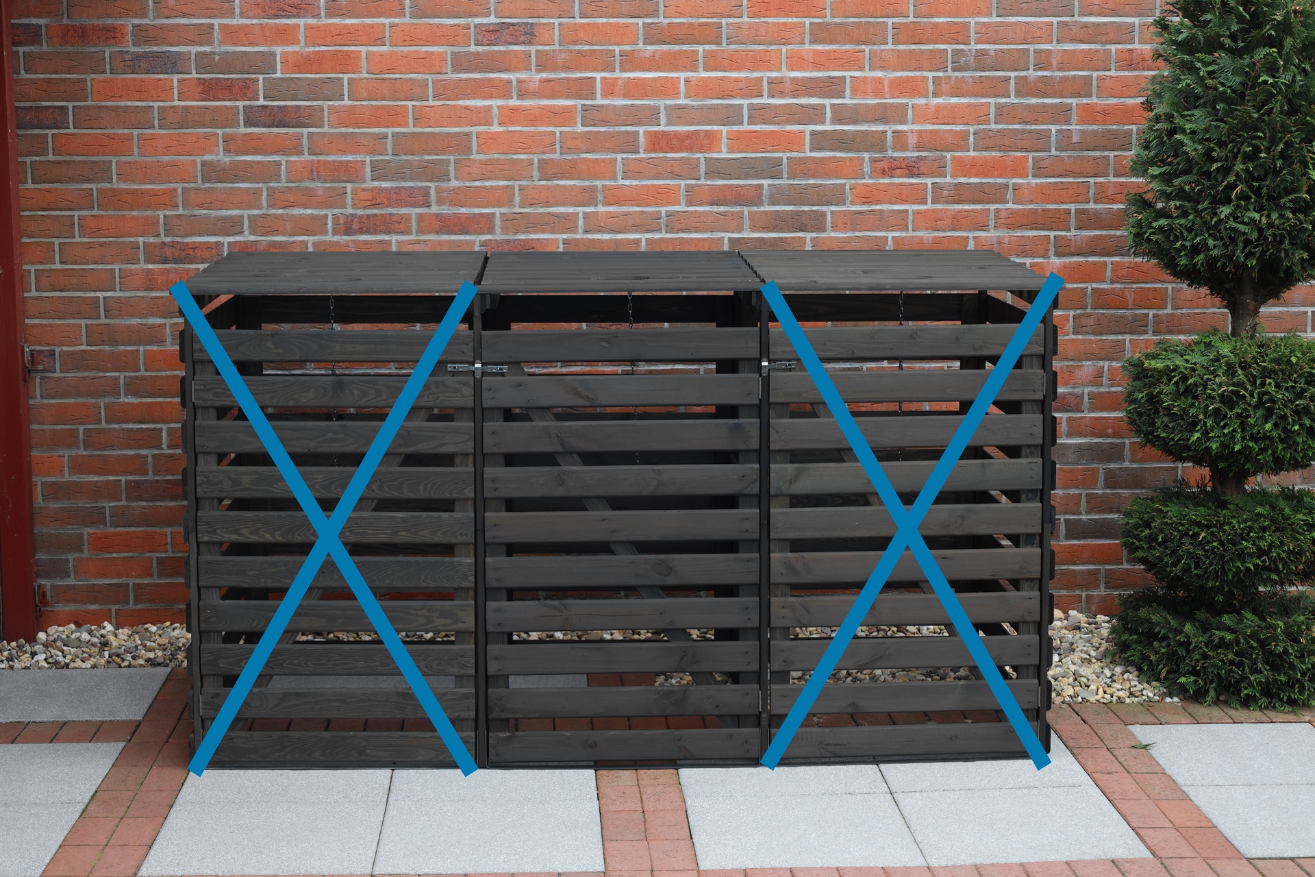 promadino Mülltonnenbox »Vario V Erweiterung« besonders robust aus zertifiziertem Kiefernholz gefertigt