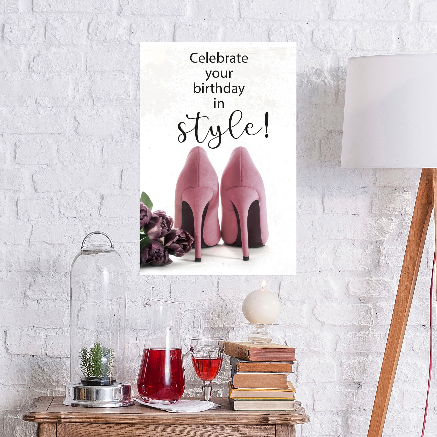 queence Metallbild "Celebrate Style", Schriftzüge-Schriftzug-Schuhe, (1 St. günstig online kaufen