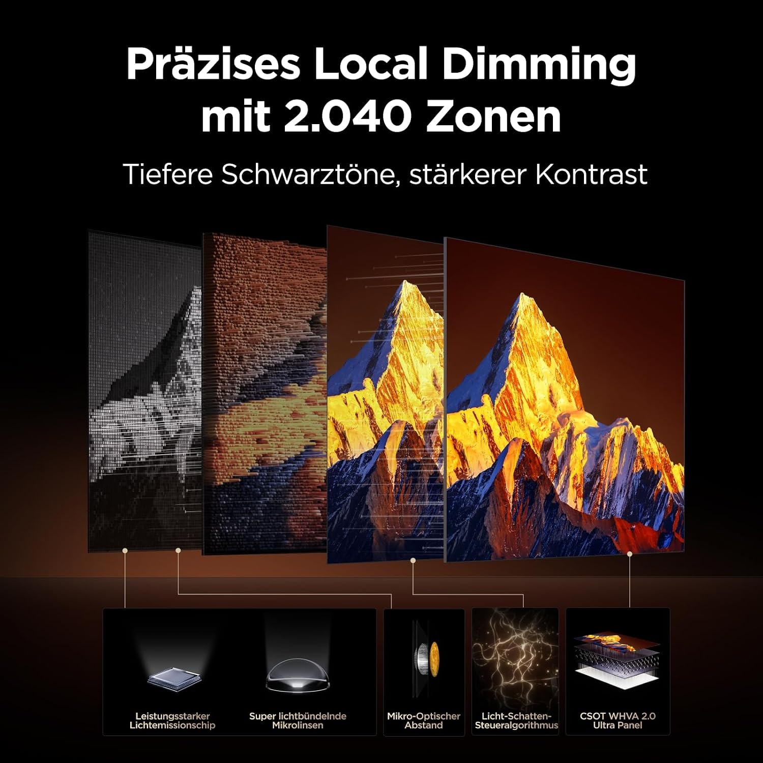 TCL Mini-LED-Fernseher »65C8LX1« 164 cm/65 ″ SQD-Mini LED, HDR 6000 Nits, 100%BT.2020, 144Hz, AiPQ Pro,Dolby Vision