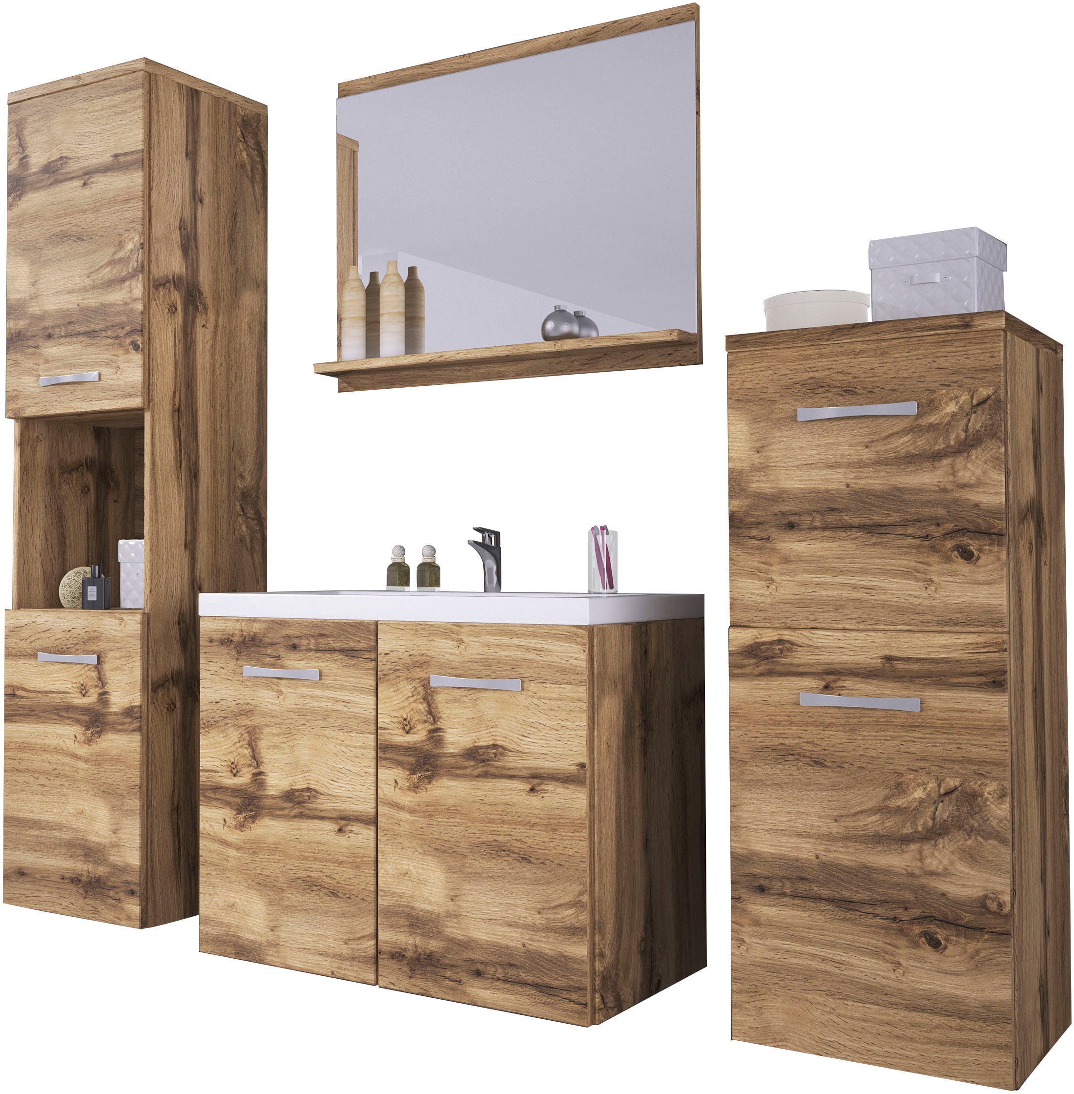 welltime Badmöbel-Set "PARLA" Komplett-Set, 5 Stk. tlg. günstig online kaufen