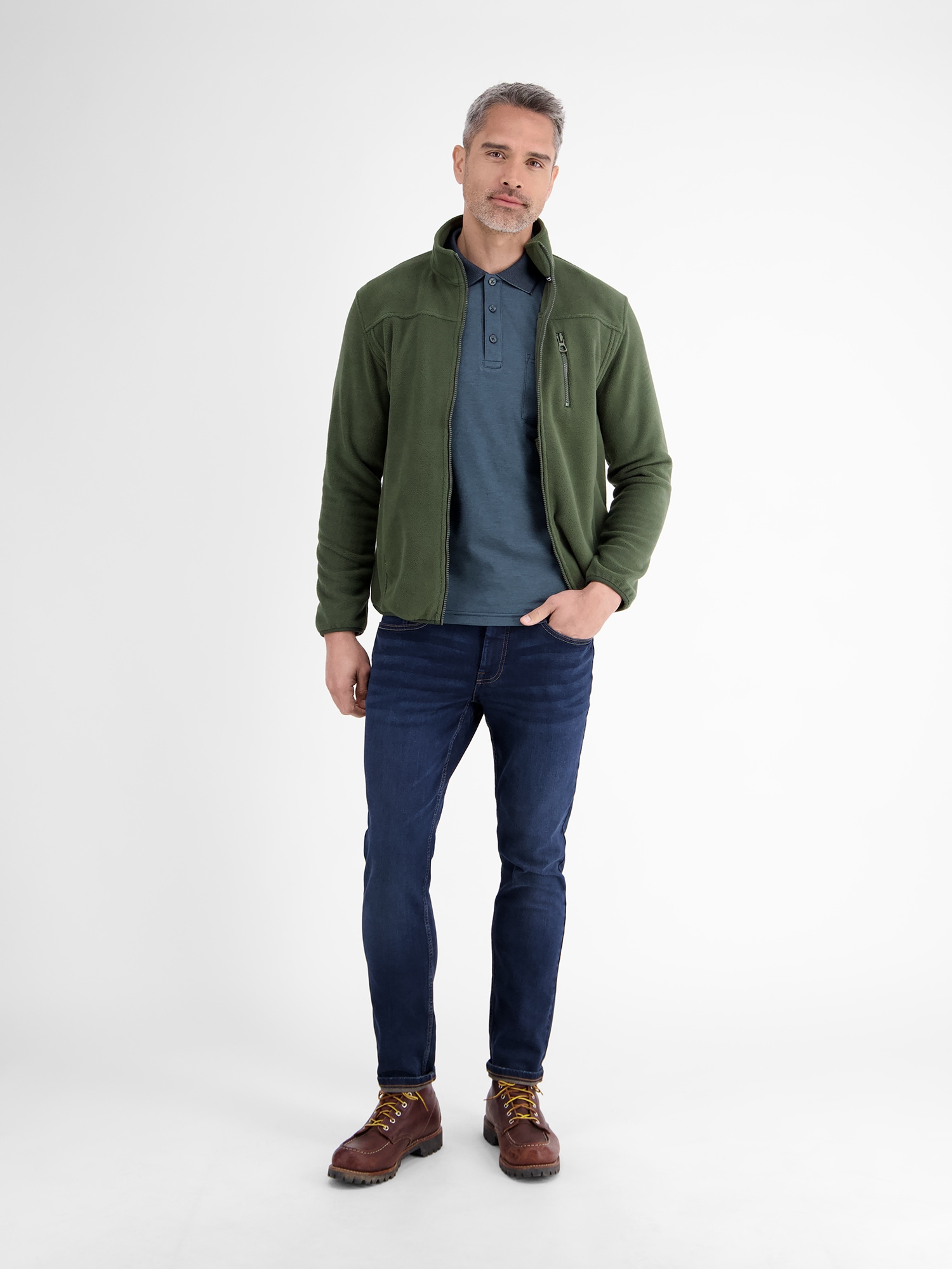 LERROS Langarm-Poloshirt »LERROS Langarmpolo für Herren in Strukturoptik«