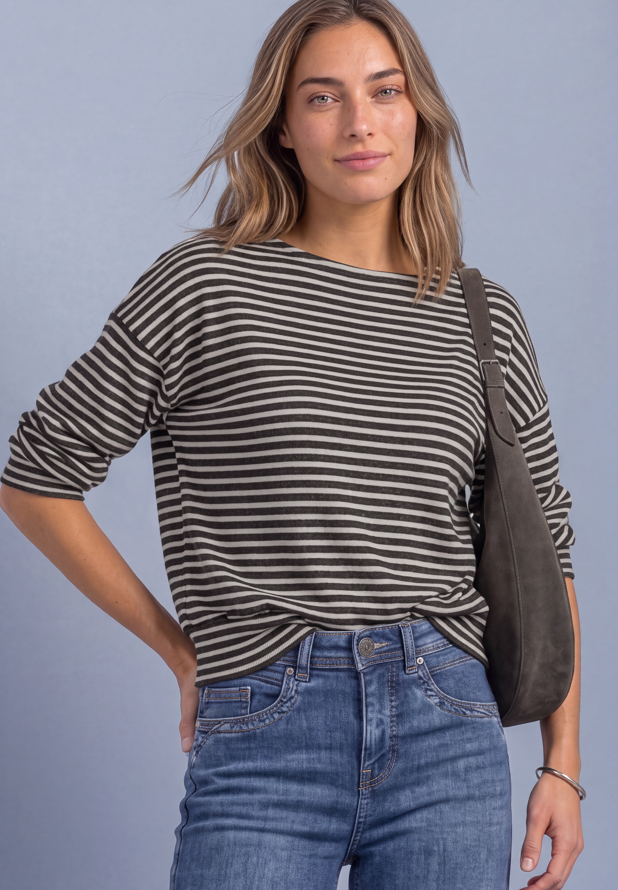 STREET ONE Langarmshirt mit Streifenmuster