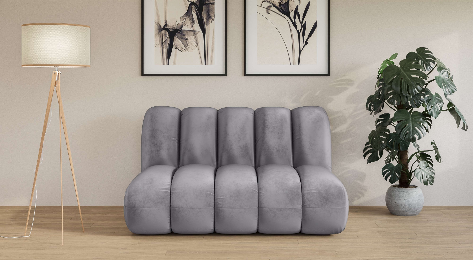 LeGer Home by Lena Gercke 2-Sitzer "Priya Designersofa, moderne Steppung, auch in Bouclé" gemütlich und modern, B/T/H: 155/108/84 cm