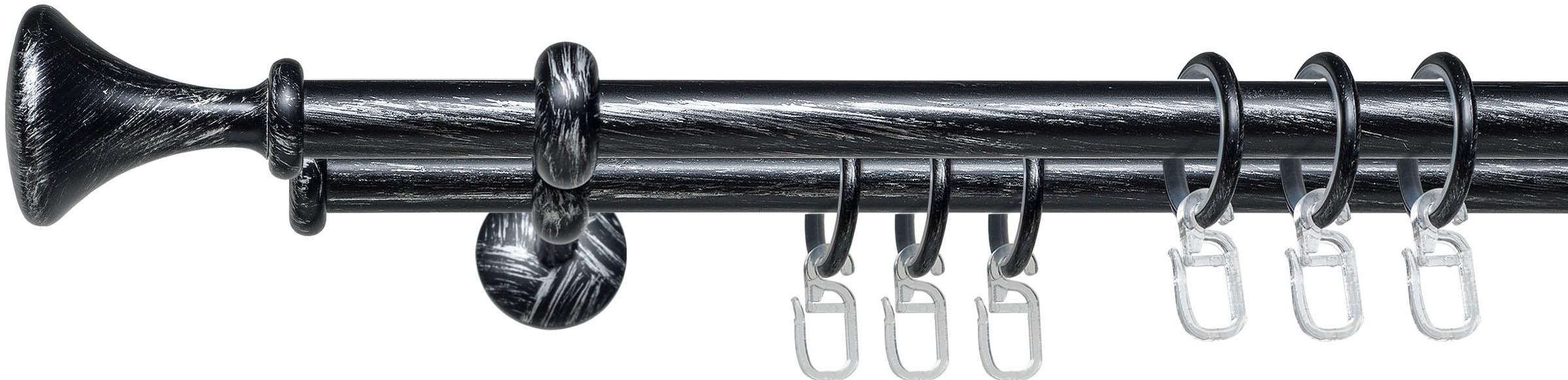 Liedeco Gardinenstange »Esp Kegel«, 2 läufig-läufig, Fixmaß, 2-läufig im Fixmaß Ø 16 mm