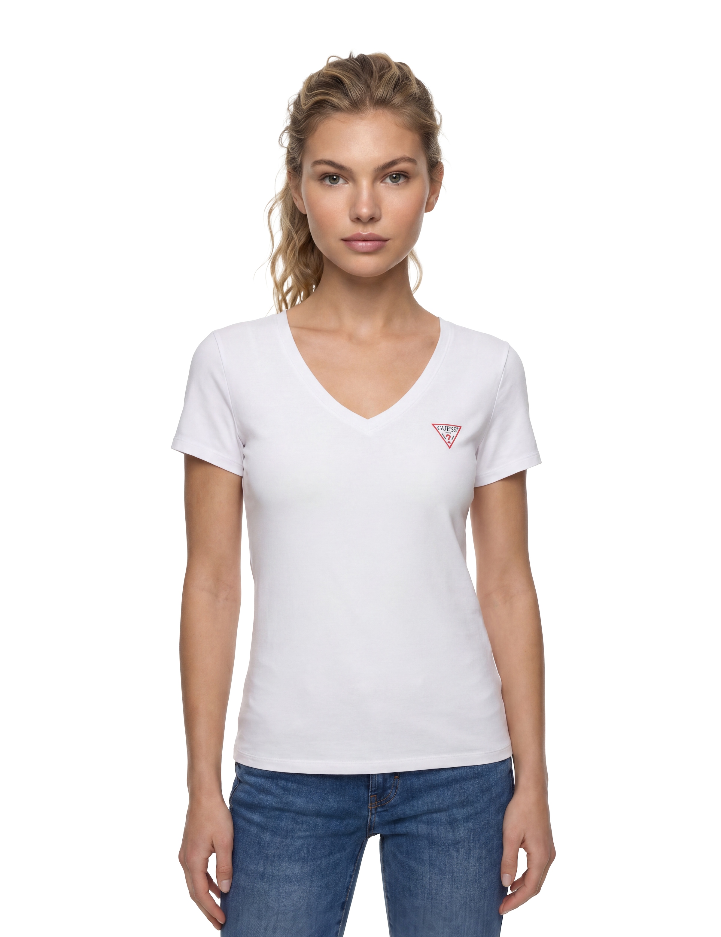 Guess Damen Weiß T-Shirt W2yi45 J1314 Fit - Bild 4