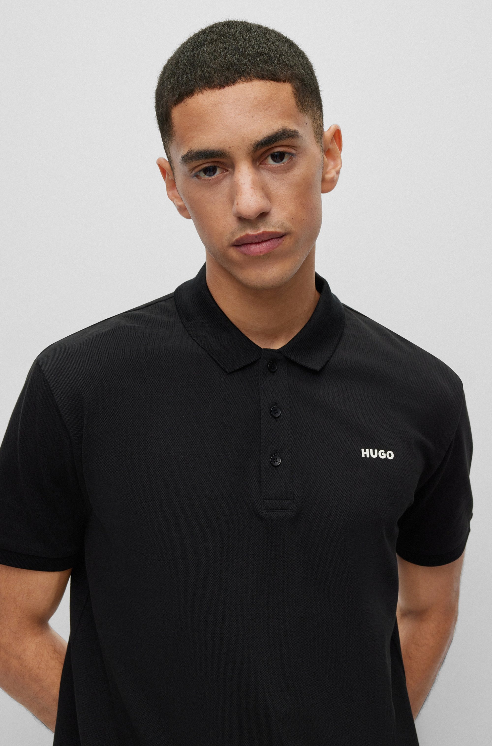Hugo Polo à Manches Courtes Donos Black S Homme 2