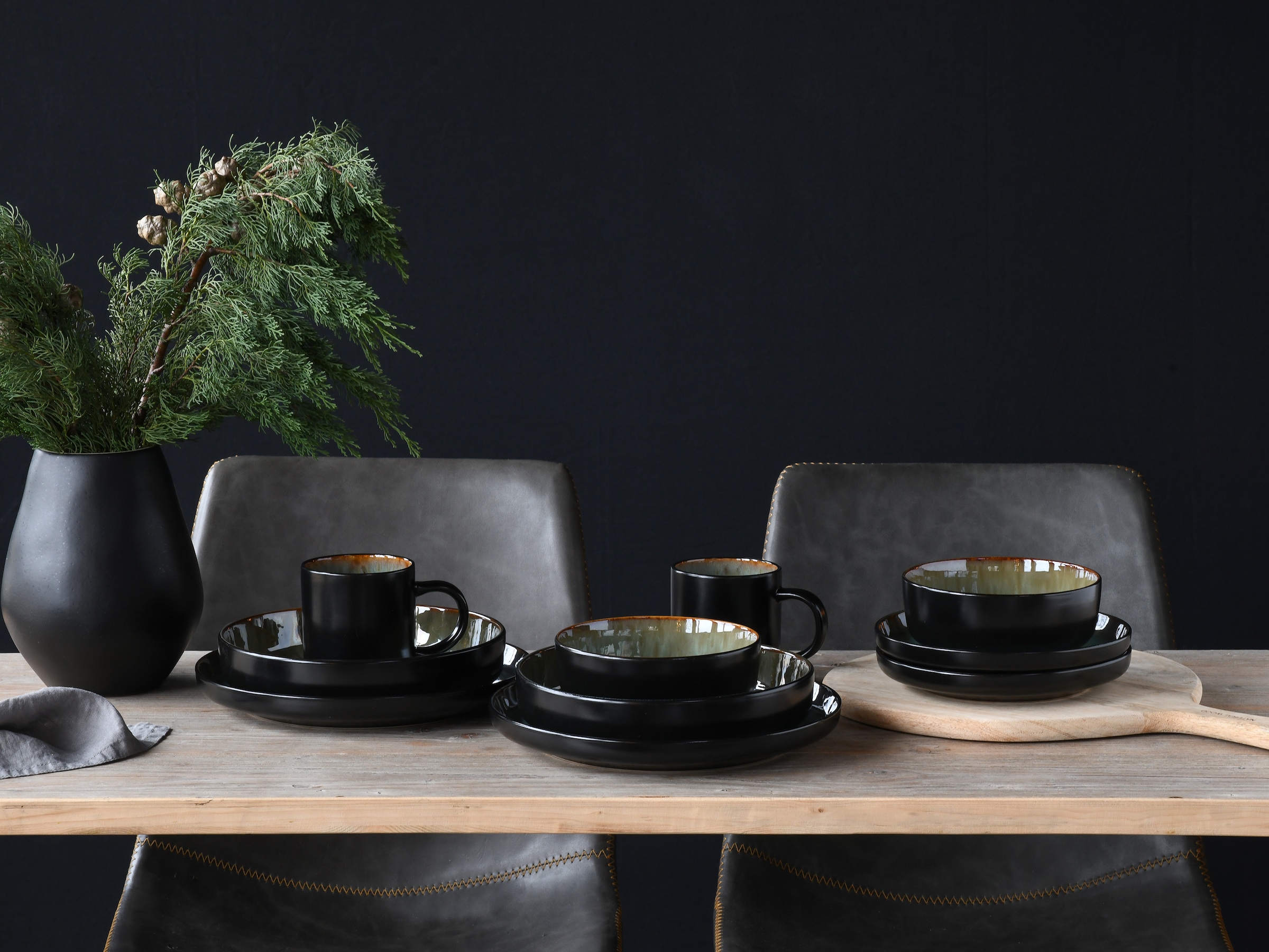 CreaTable Kombiservice »Nordic Fjord«, (Set, 10 tlg.), je 2 Speiseteller, Suppenteller, Dessertteller, Schalen, Kaffeebecher