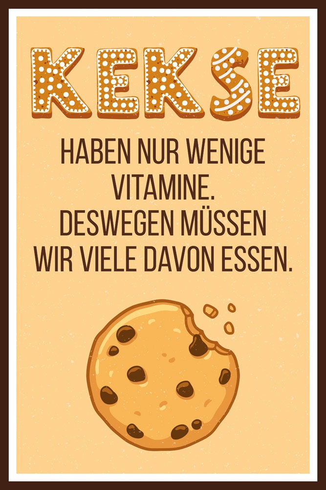 queence Metallbild "Kekse", Schriftzüge-Schriftzug, (1 St.), Stahlschilder günstig online kaufen