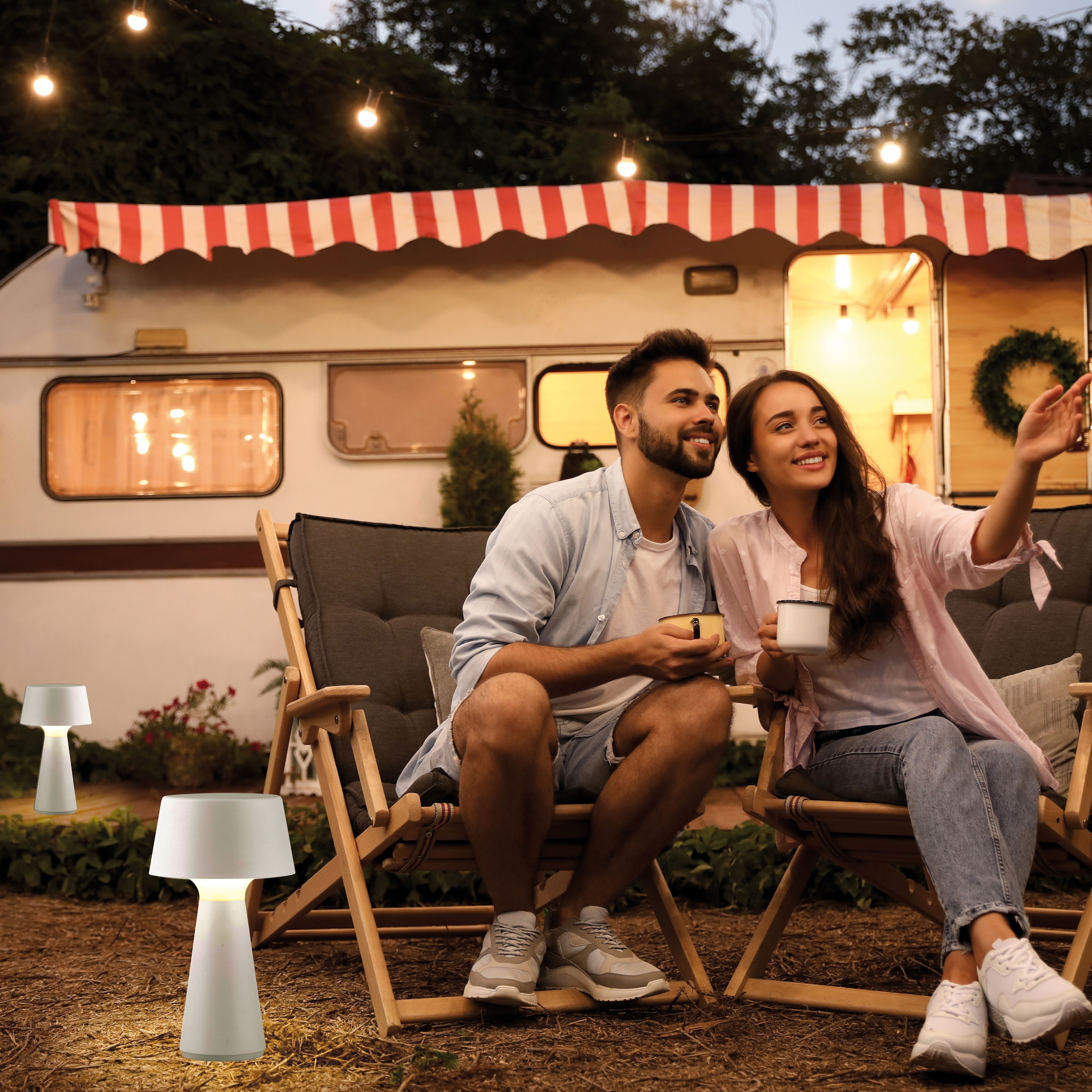 JUST LIGHT Tischleuchte »ABERA«, 1 flammig, Leuchtmittel LED-Modul | LED fest integriert, Akkuleuchte