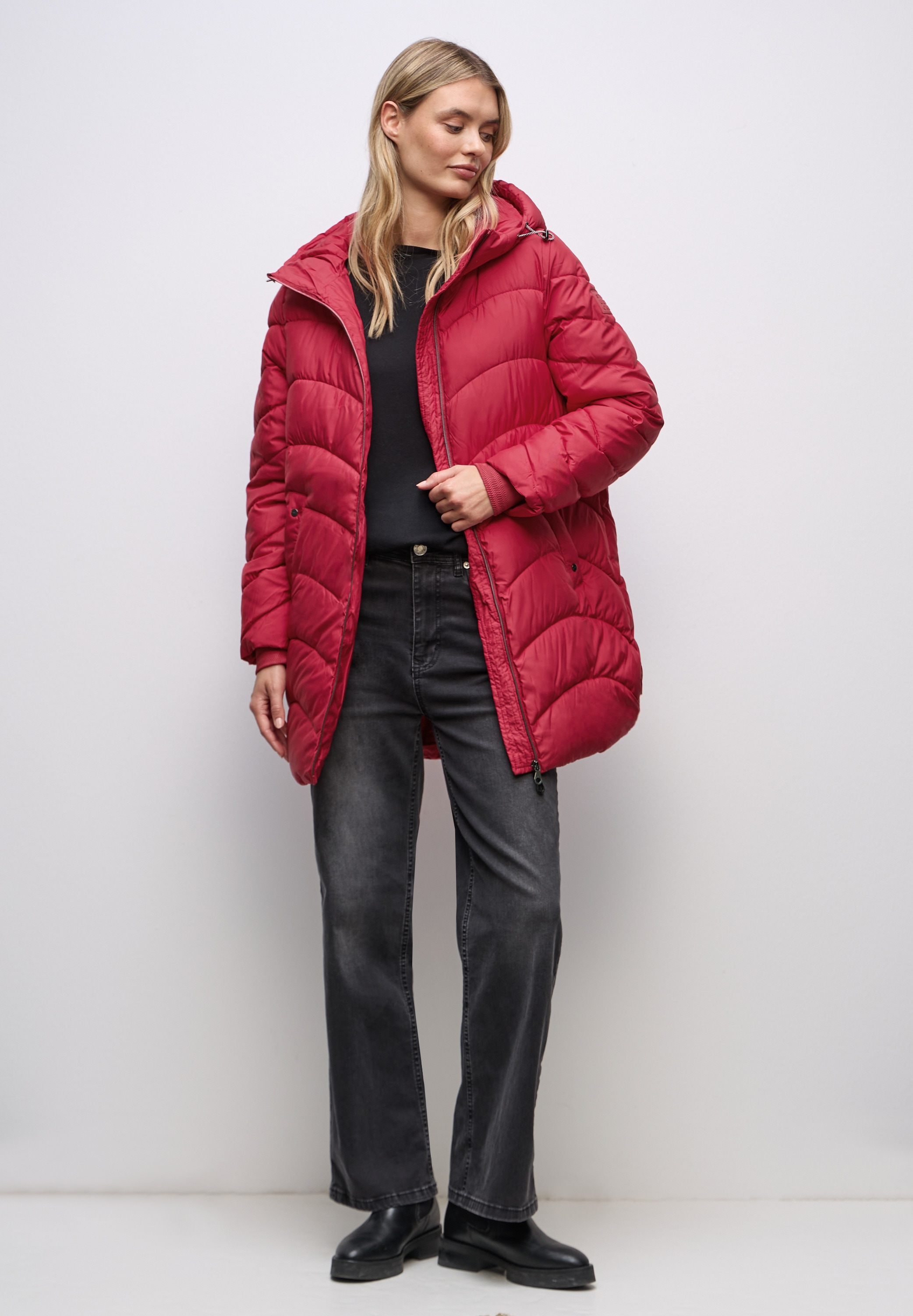 STREET ONE Steppjacke mit Kapuze mit Kapuze mit Tunnelzugband