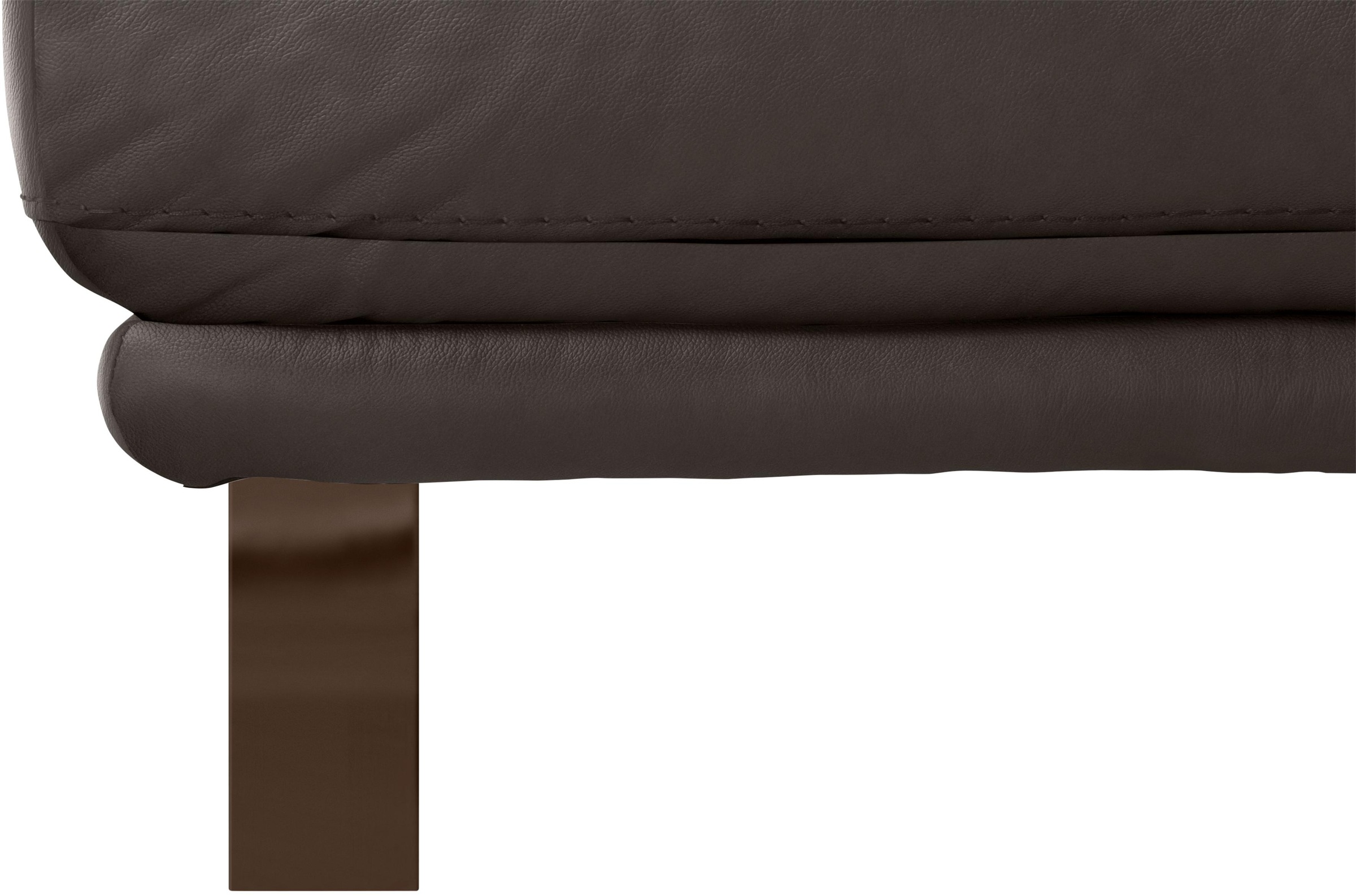 Hocker W.SCHILLIG "montanaa", braun (braun z59), B:71cm H:42cm T:71cm, Hocker, Hocker, mit Metallkufen in Bronze pulverbeschichtet, Breite 71 cm 3