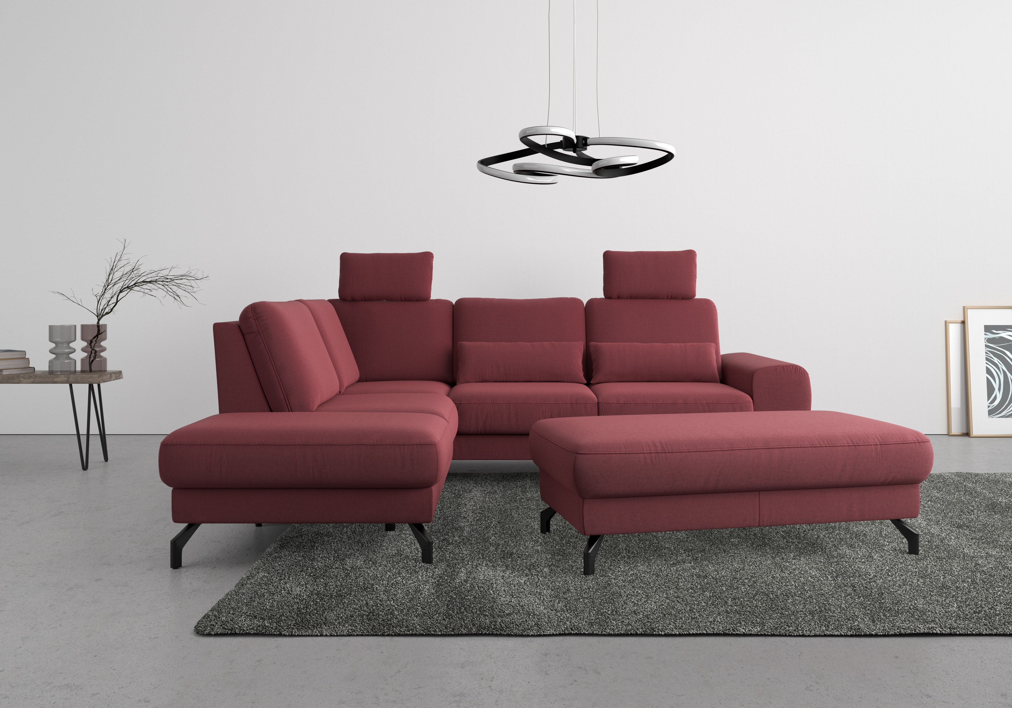 sit&more Ecksofa "Cinturo L-Form" inklusive Sitztiefenverstellung und Federkern, Sitzhöhe 45 cm