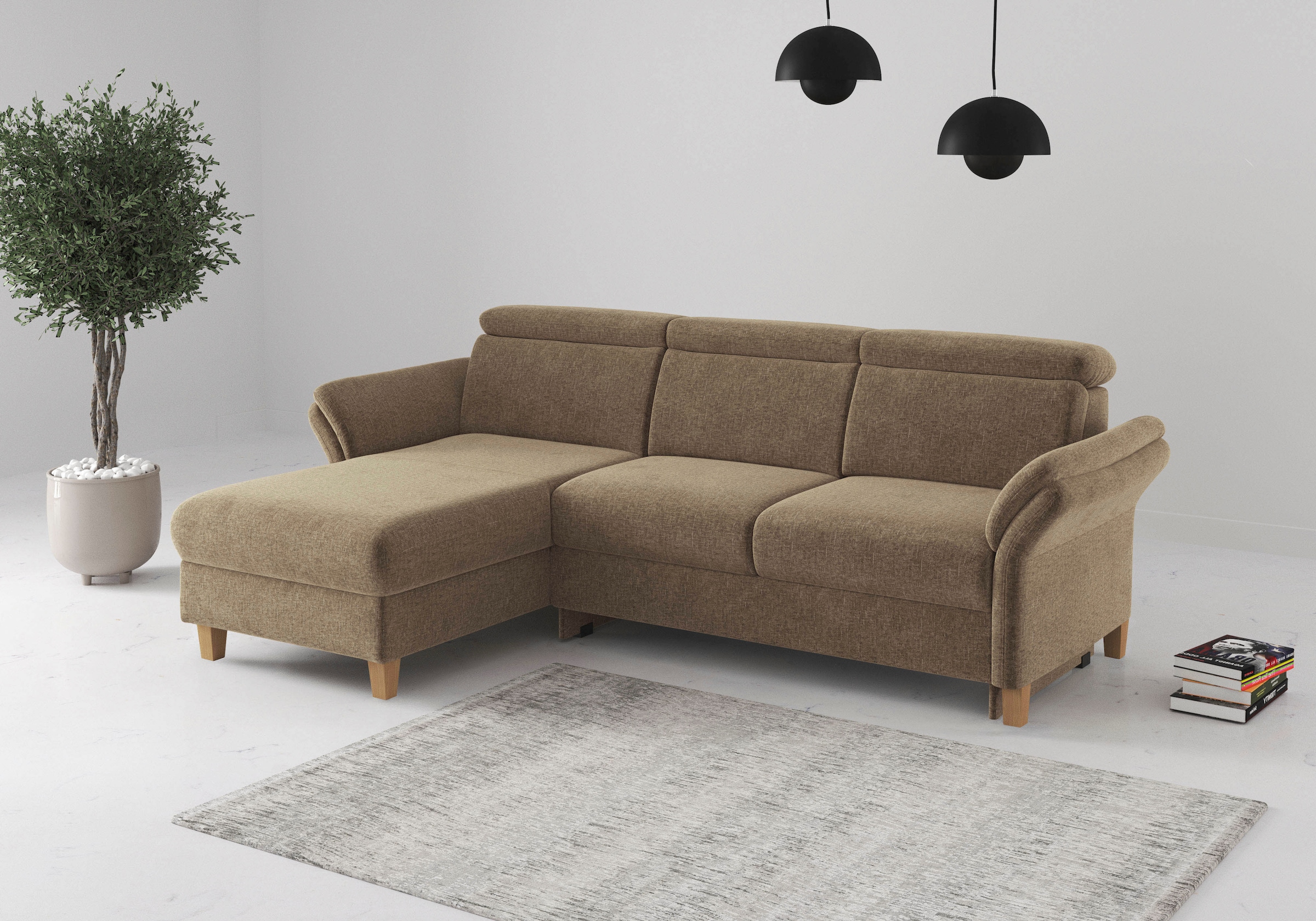 OTTO home Ecksofa "Glendale, L-Form" inkl. Kopfteilverstellung, wahlweise mit Vorziehsitz und Bettkasten