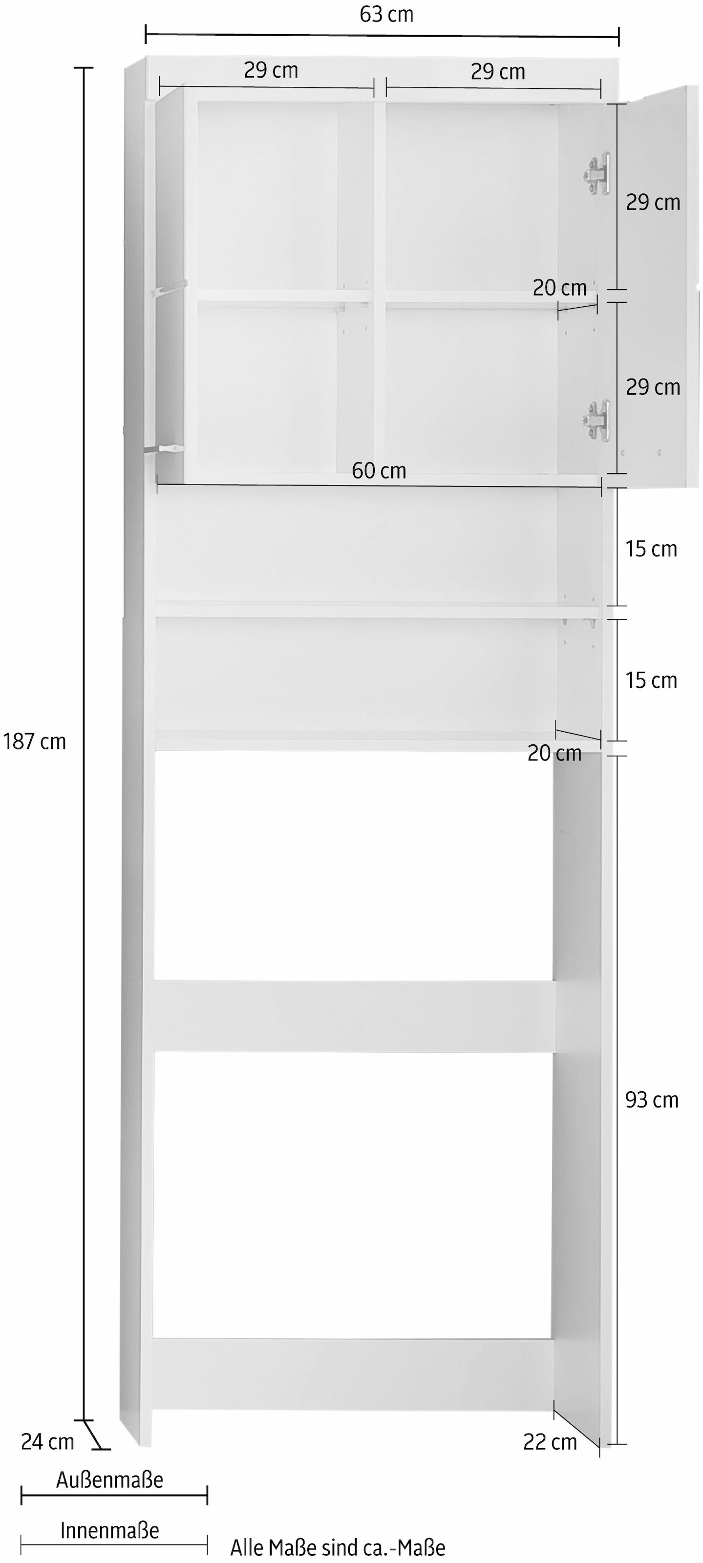 INOSIGN Waschmaschinenumbauschrank »Avena«, Höhe 187 cm, Nische für Waschmaschinen 60 cm Breite