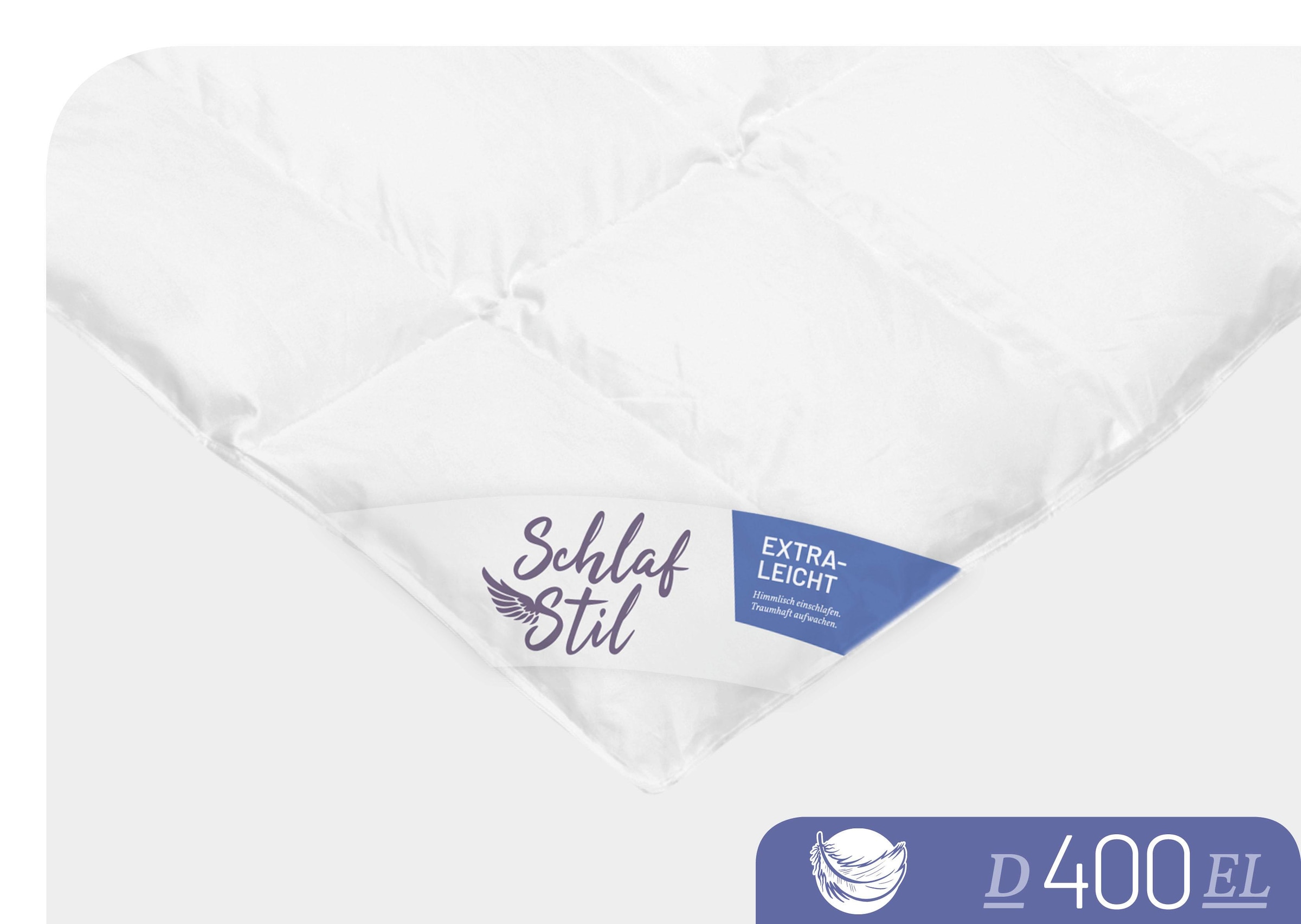 Schlafstil Daunenbettdecke »D400« extraleicht Füllung 90Daunen10Federn 1 Stk. tlg. hergestellt in Deutschland, allergikerfreundlich