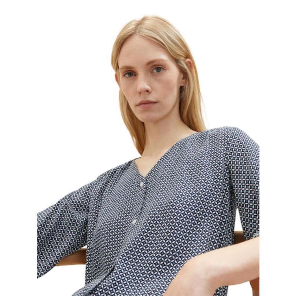 TOM TAILOR Druckbluse, mit durchgehender Knopfleiste