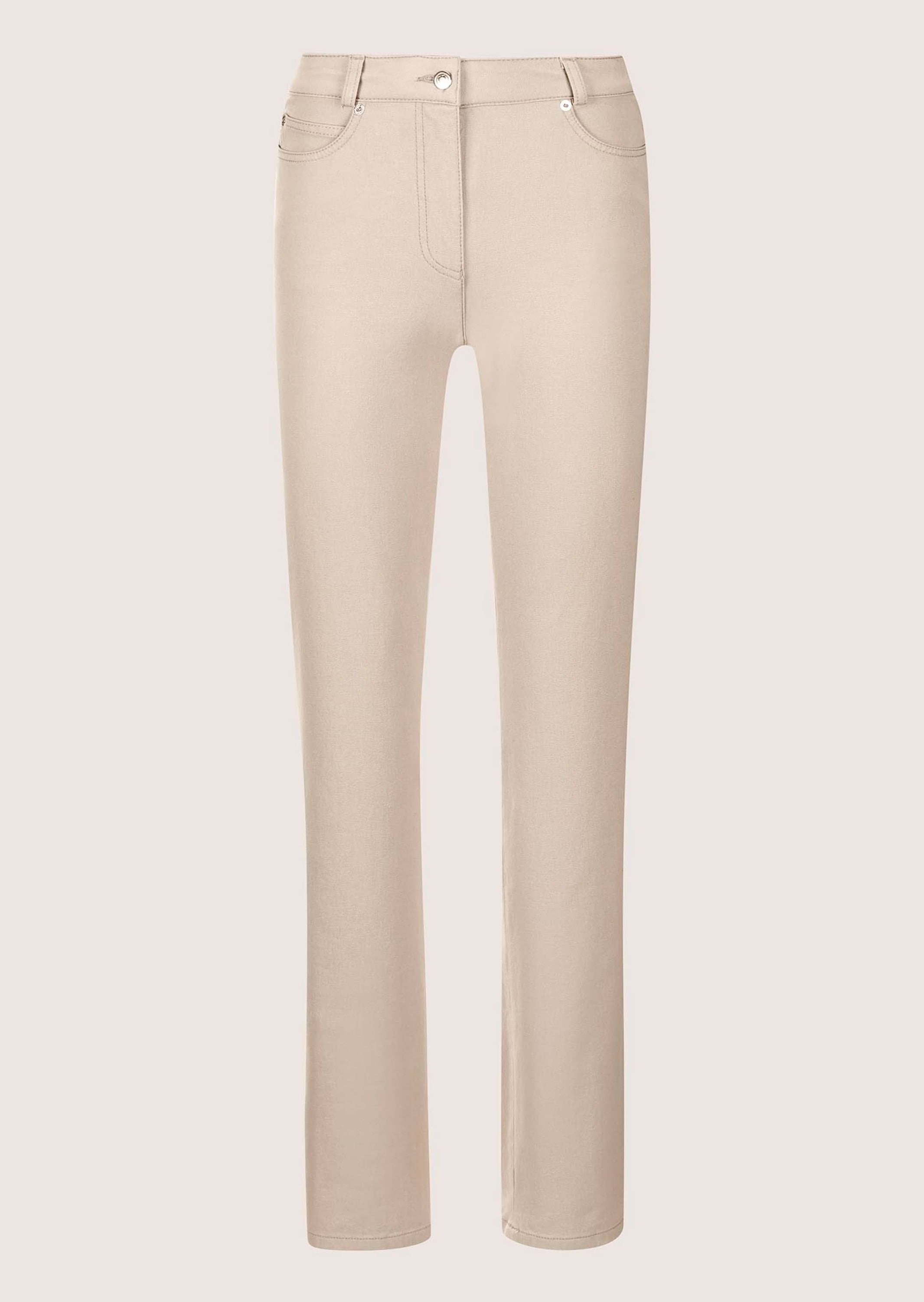 MADELEINE Regular-fit-Jeans "Denimhose Schmale Jeans im Five-Pocket-Style" Mit "M"-Stickerei auf der Gesäßtasche