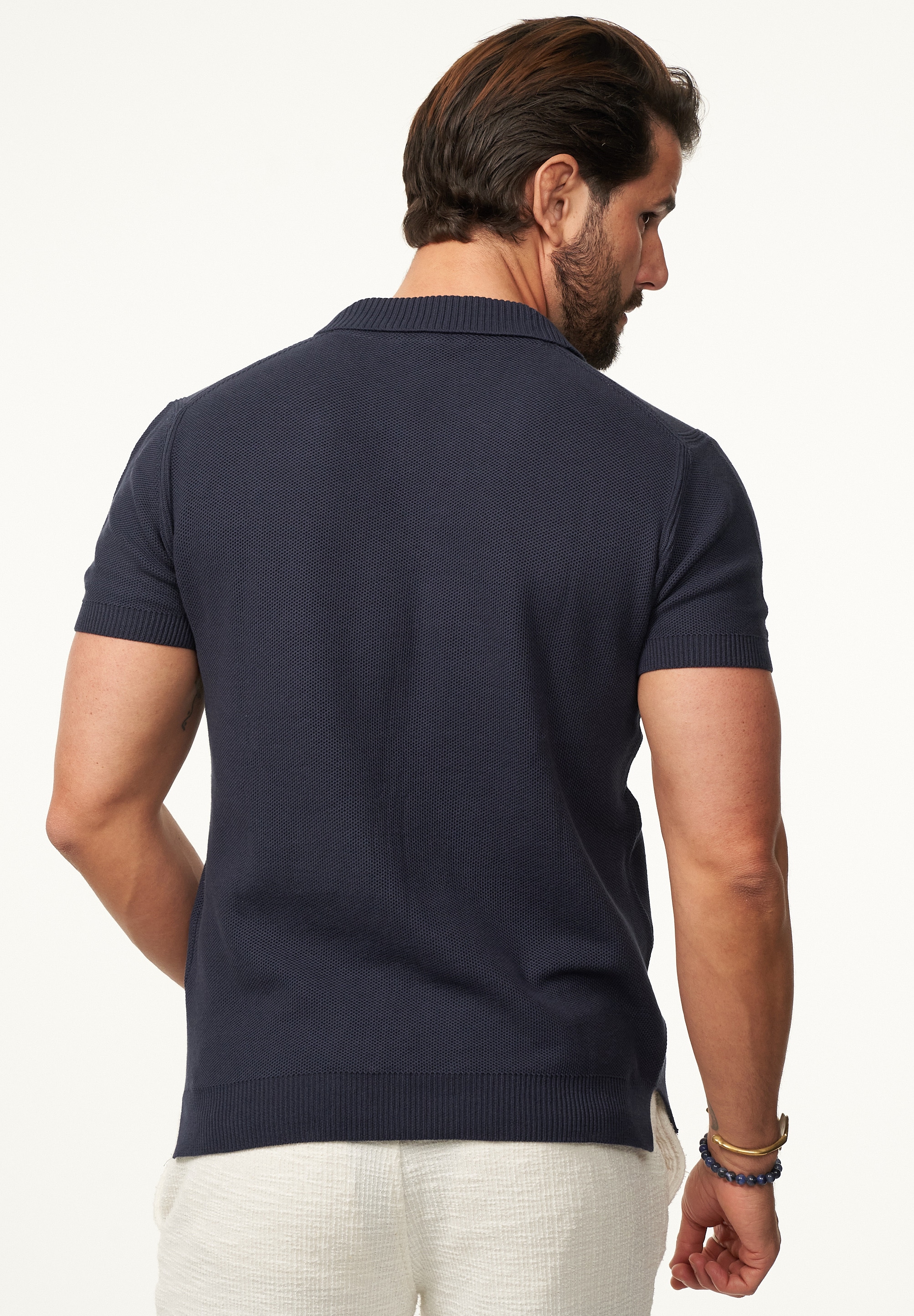 SOULSTAR Poloshirt »Kurzarm Strickpolo T-Shirt für Herren« Herren Kurzarm Strick Polo-Hemd T-Shirt