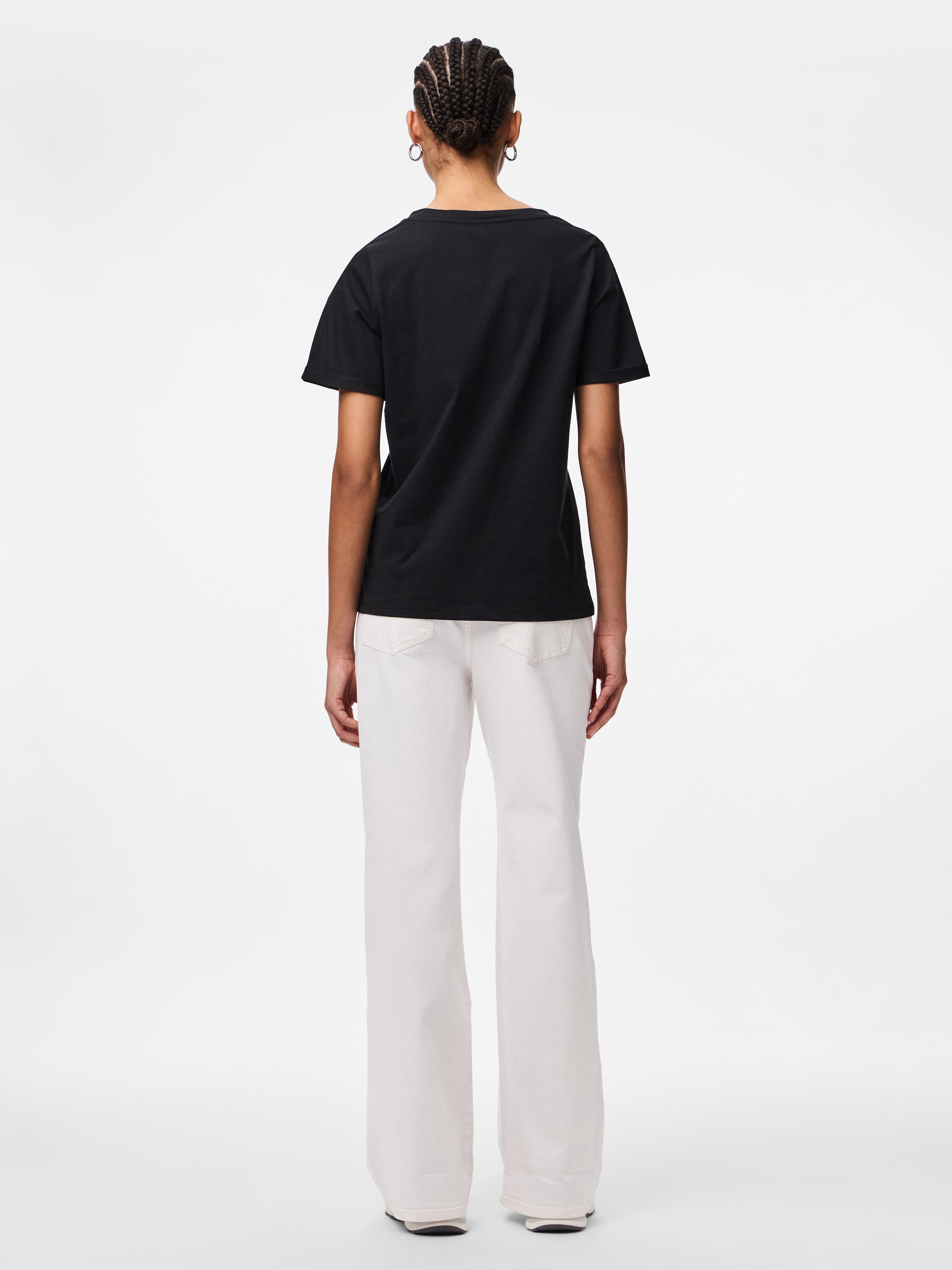pieces Kurzarmshirt »PCRIA SS V-NECK SOLID TEE JRS NOOS BC« Baumwolle, regular fit