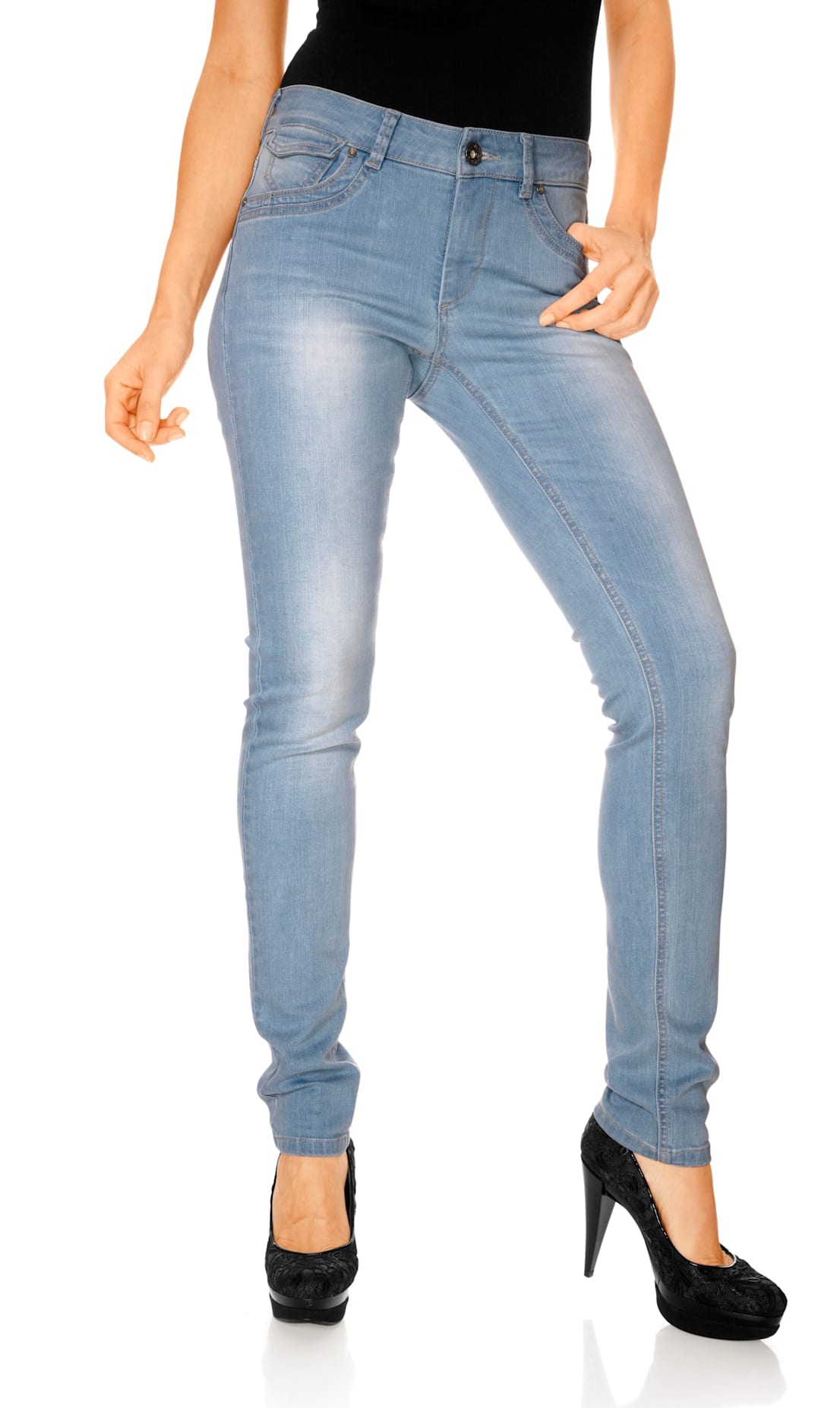 LINEA TESINI by heine Röhrenjeans, (1 tlg.) günstig online kaufen