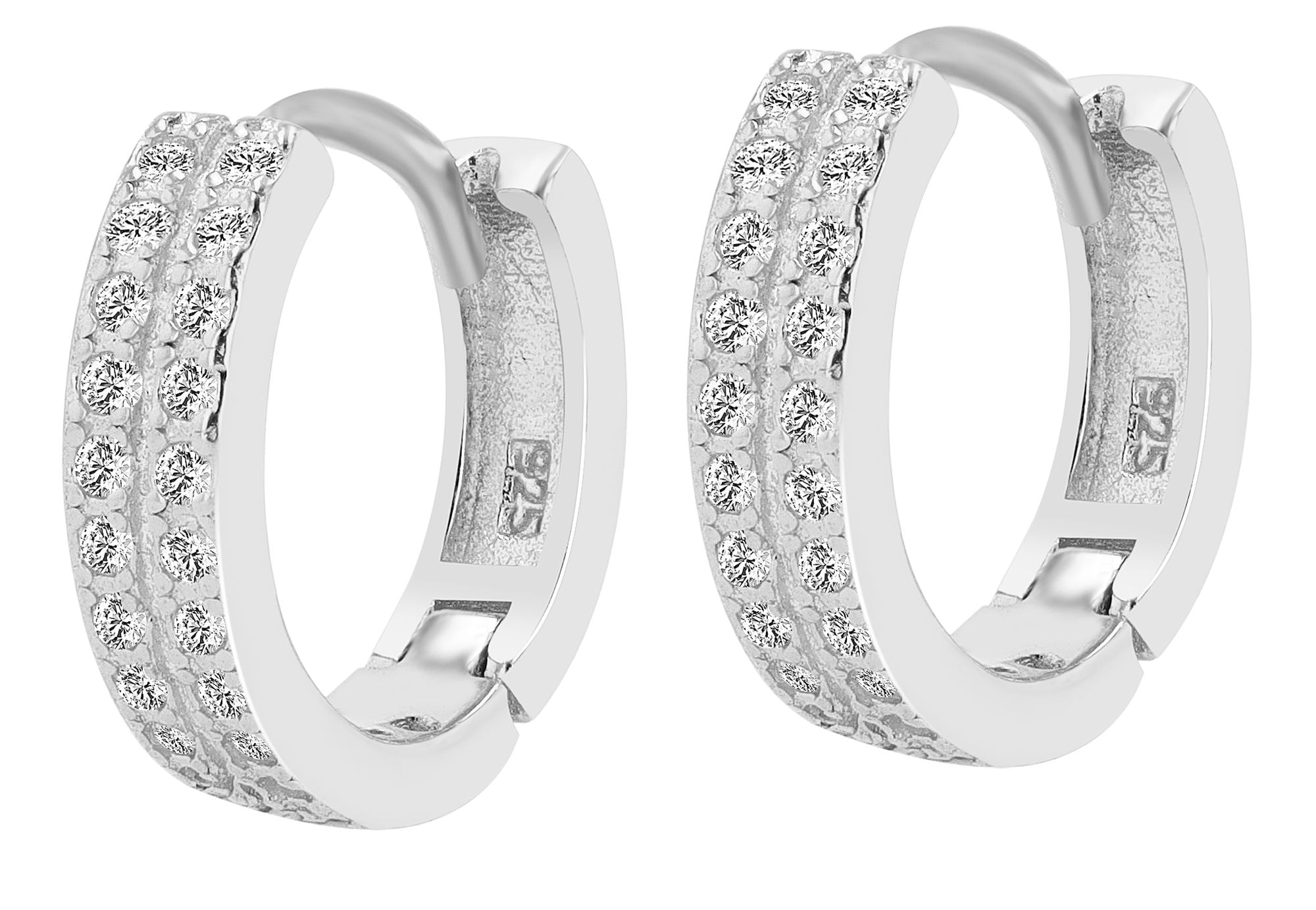 Adelia´s Klappcreolen "Ohrringe – Klappcreole aus 925 Silber mit Zirkonia" Schöne Geschenkidee zum einfach so