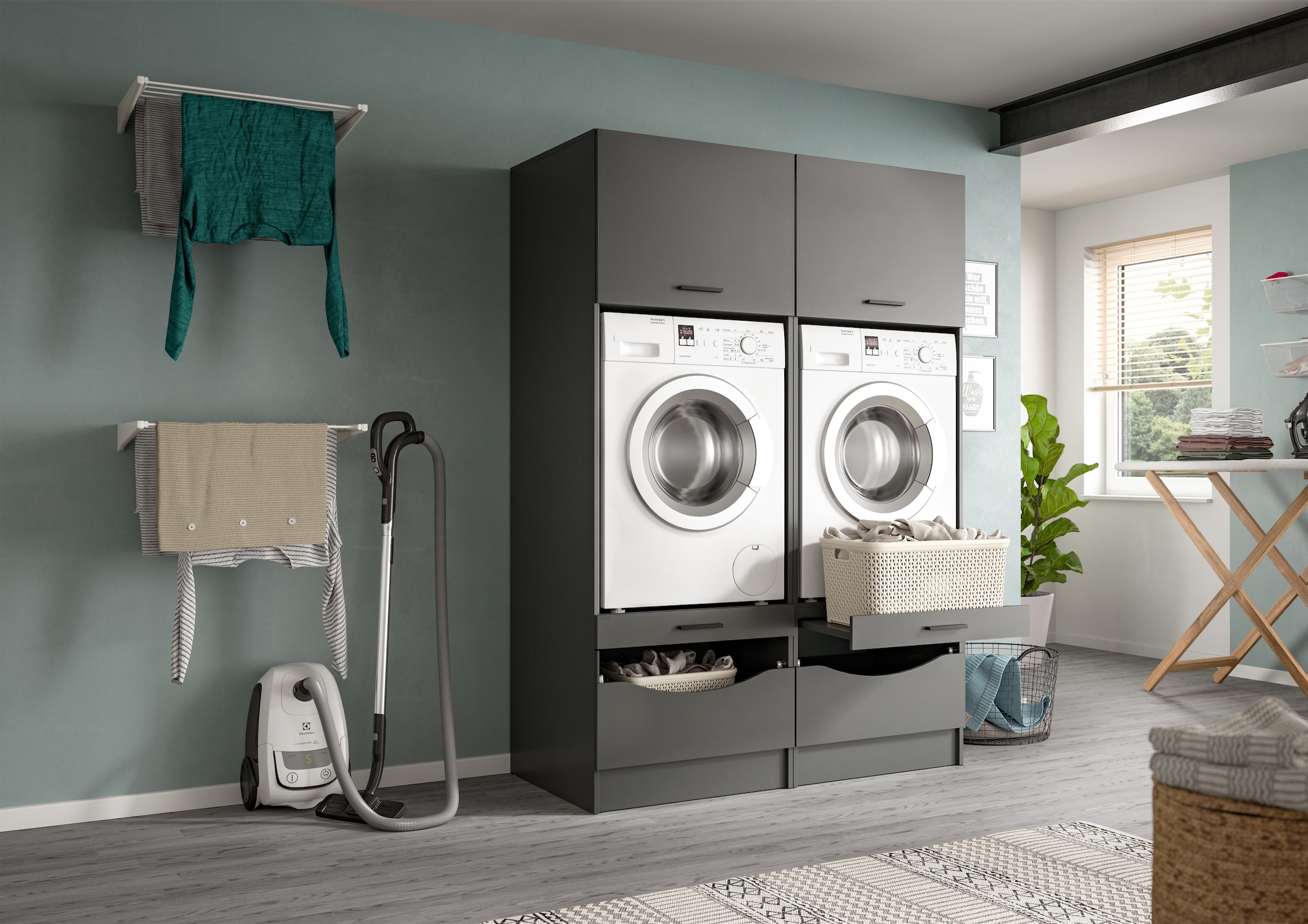 welltime Badmöbel-Set "FALAS, TOPSELLER, 2-teilig, Hauswirtschaftsraum Set, günstig online kaufen